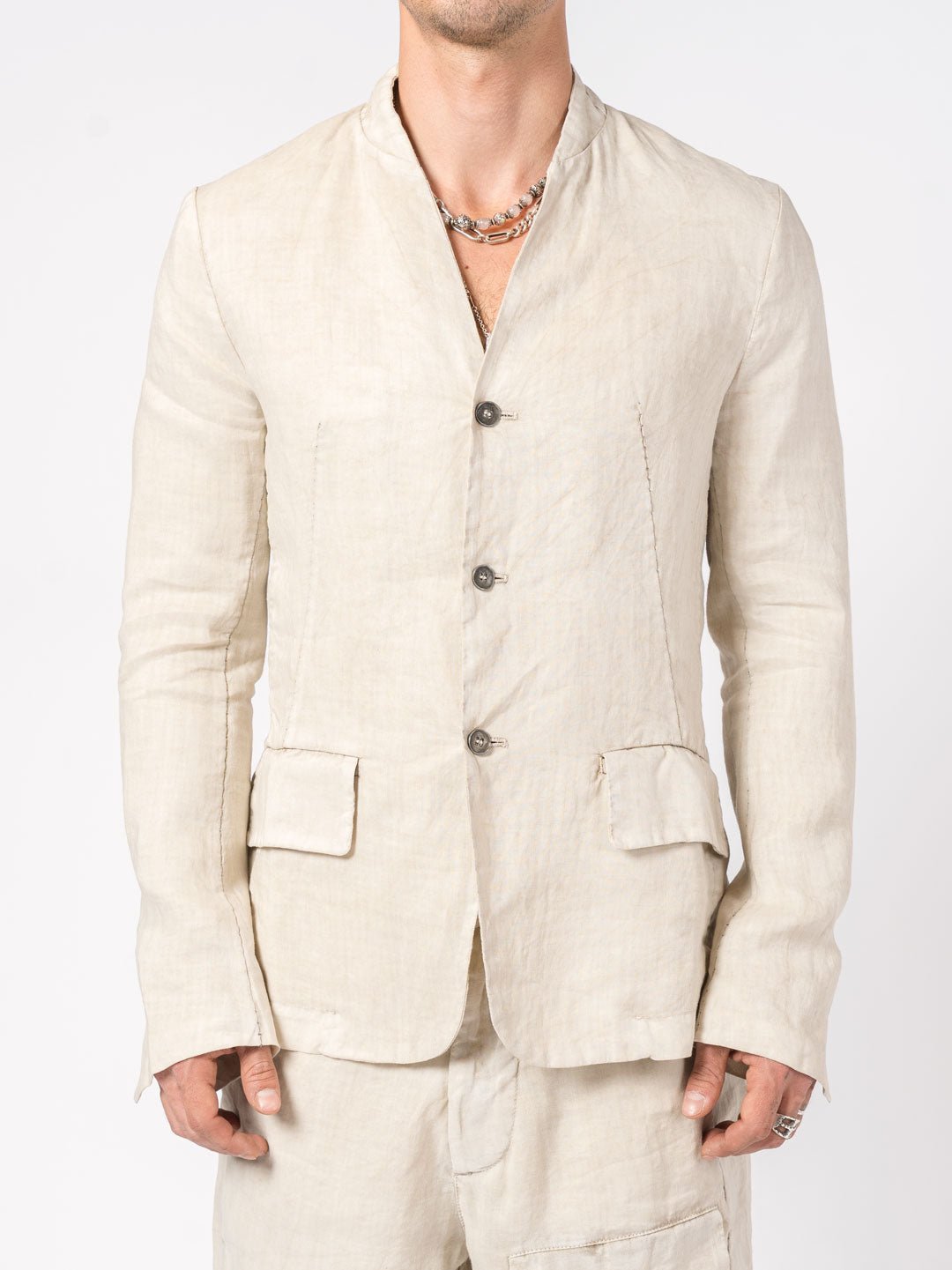Collarless Structured Jacket - by MASNADA