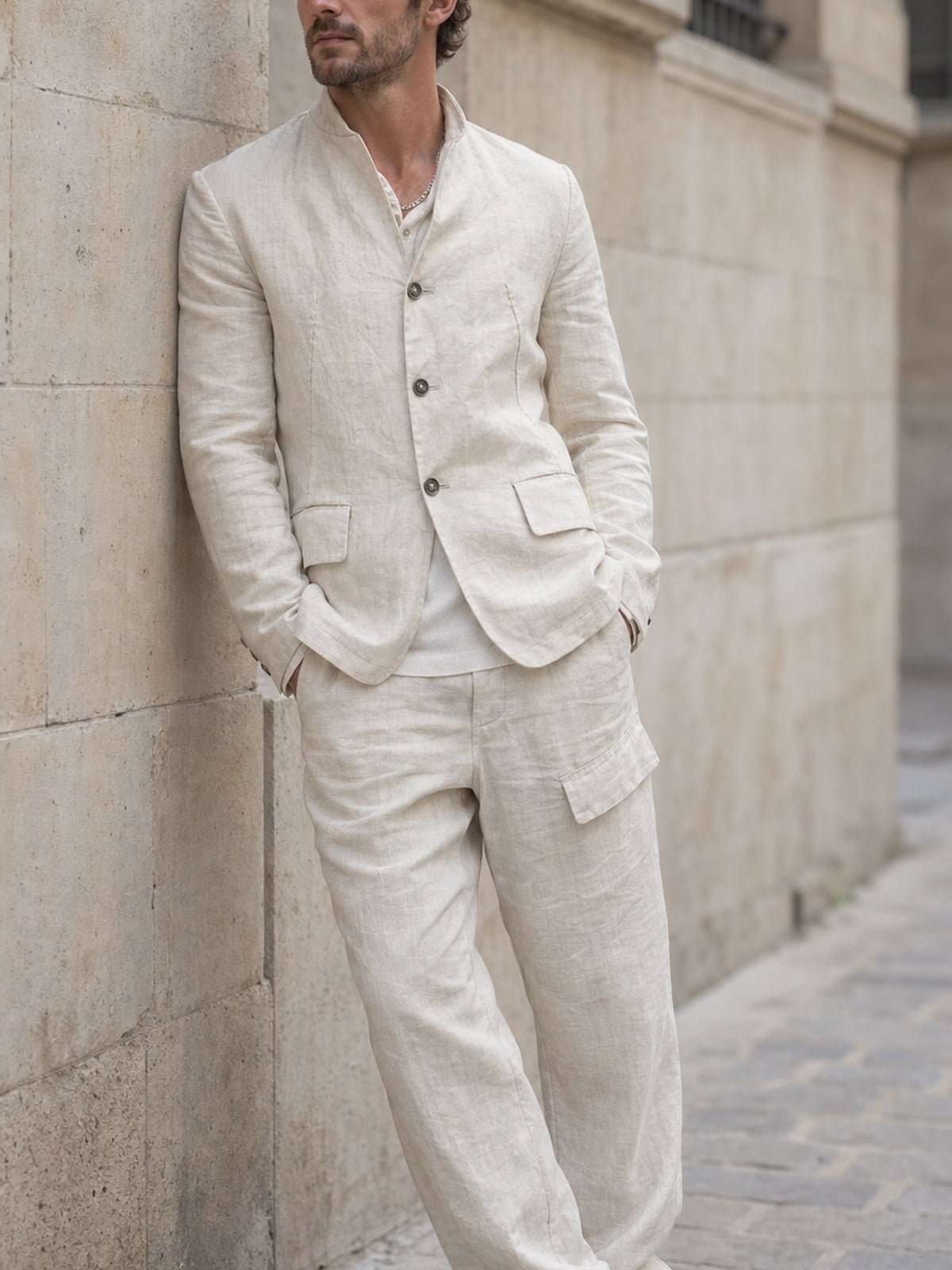 Collarless Structured Jacket - by MASNADA