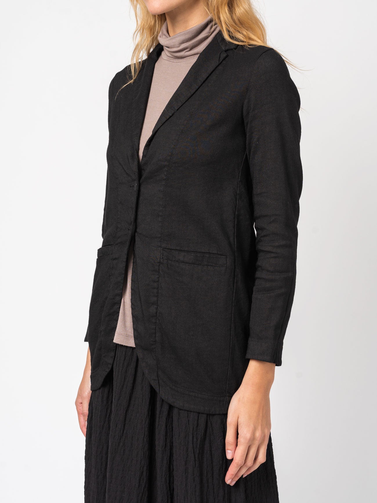 Comfort fit jacket in stretch wool and linen - by TRANSIT