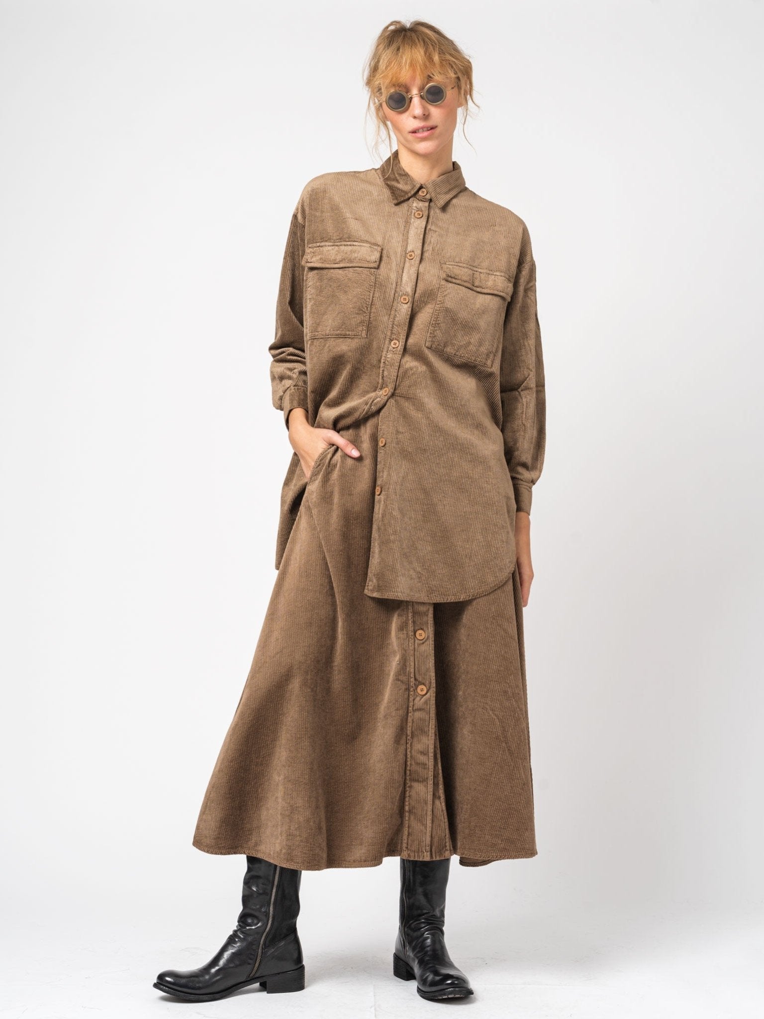 Corduroy long shirt - by TRANSIT