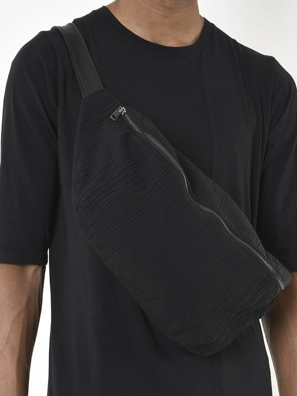 Cotton Crossbody Bag with Leather Strap - by LA HAINE INSIDE US