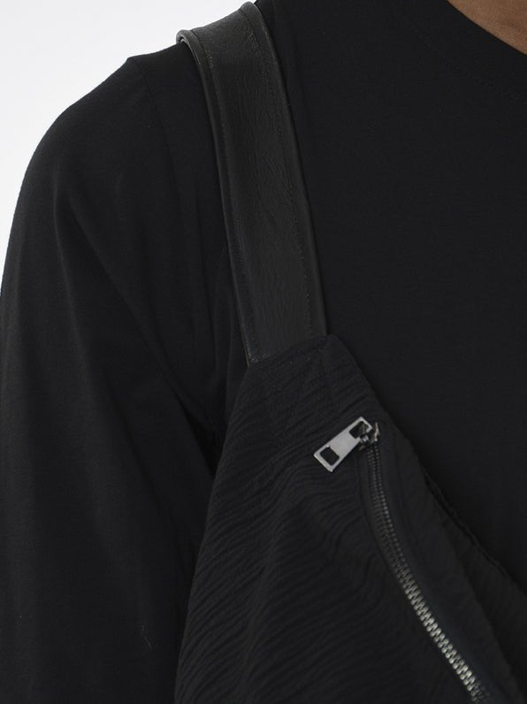 Cotton Crossbody Bag with Leather Strap - by LA HAINE INSIDE US