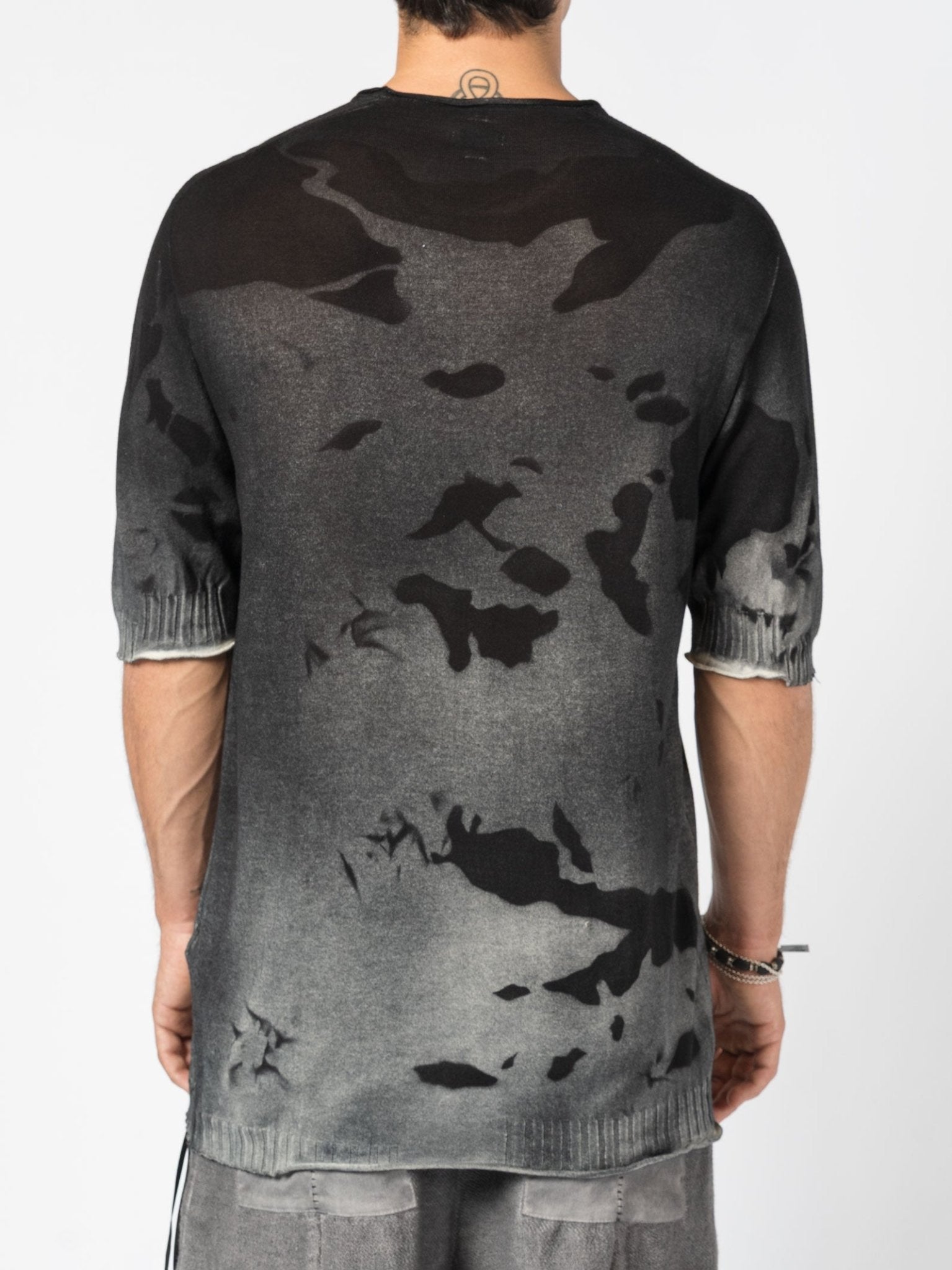 Crewneck Knit Tee with Abstract Dye - by MD75
