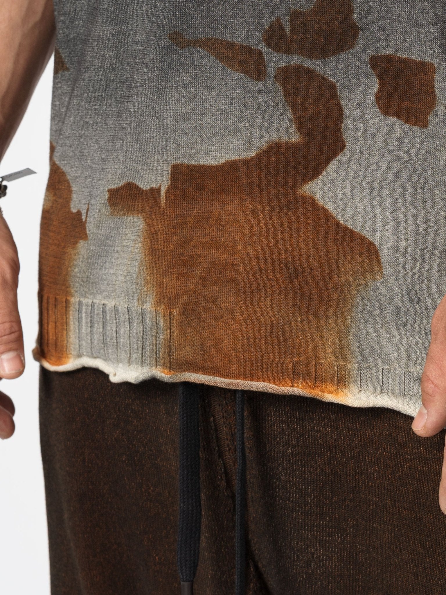 Crewneck Knit Tee with Abstract Dye - by MD75
