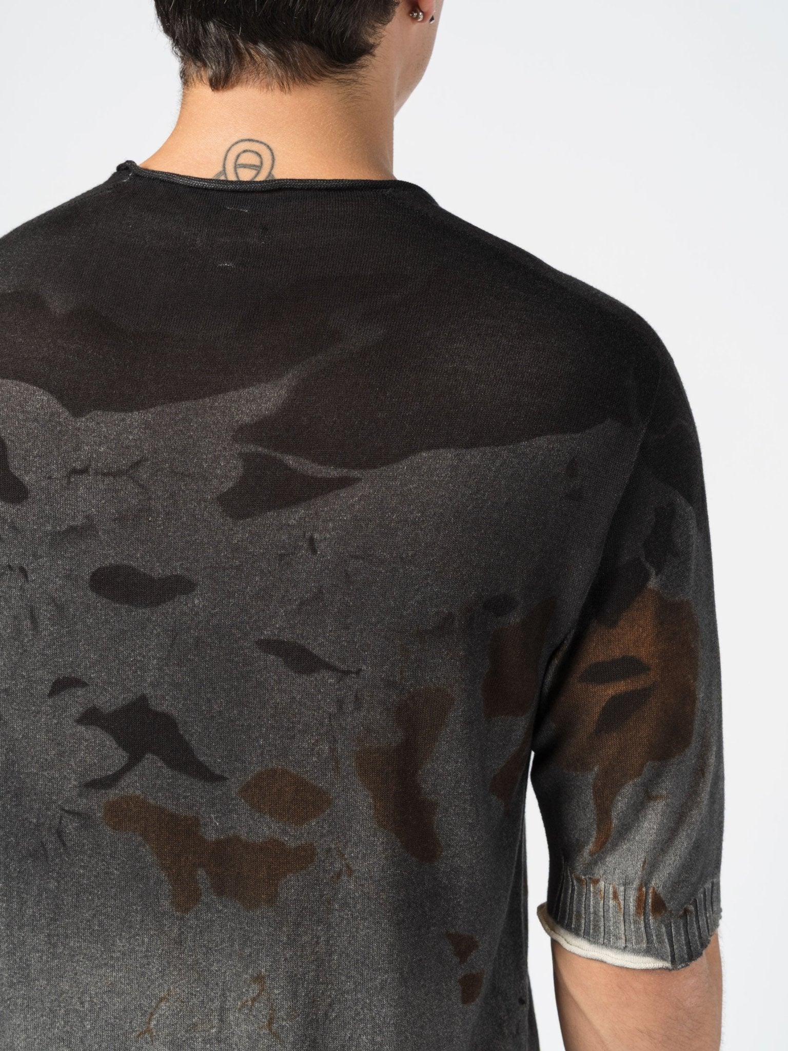 Crewneck Knit Tee with Abstract Dye - by MD75