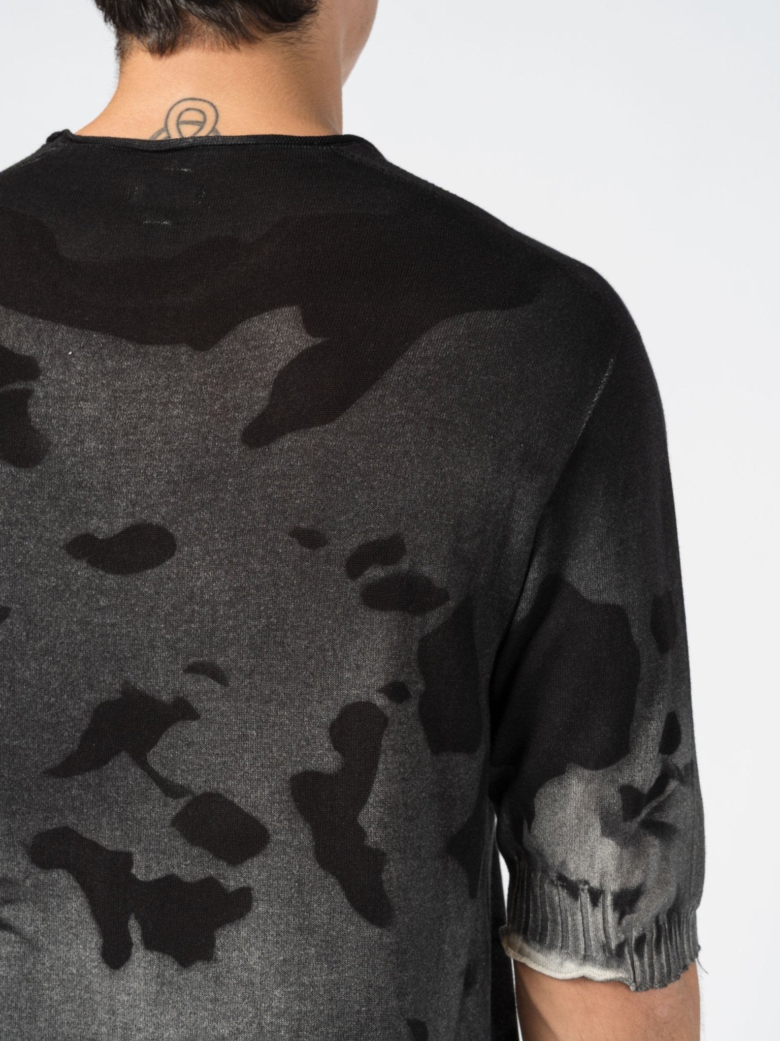 Crewneck Knit Tee with Abstract Dye - by MD75