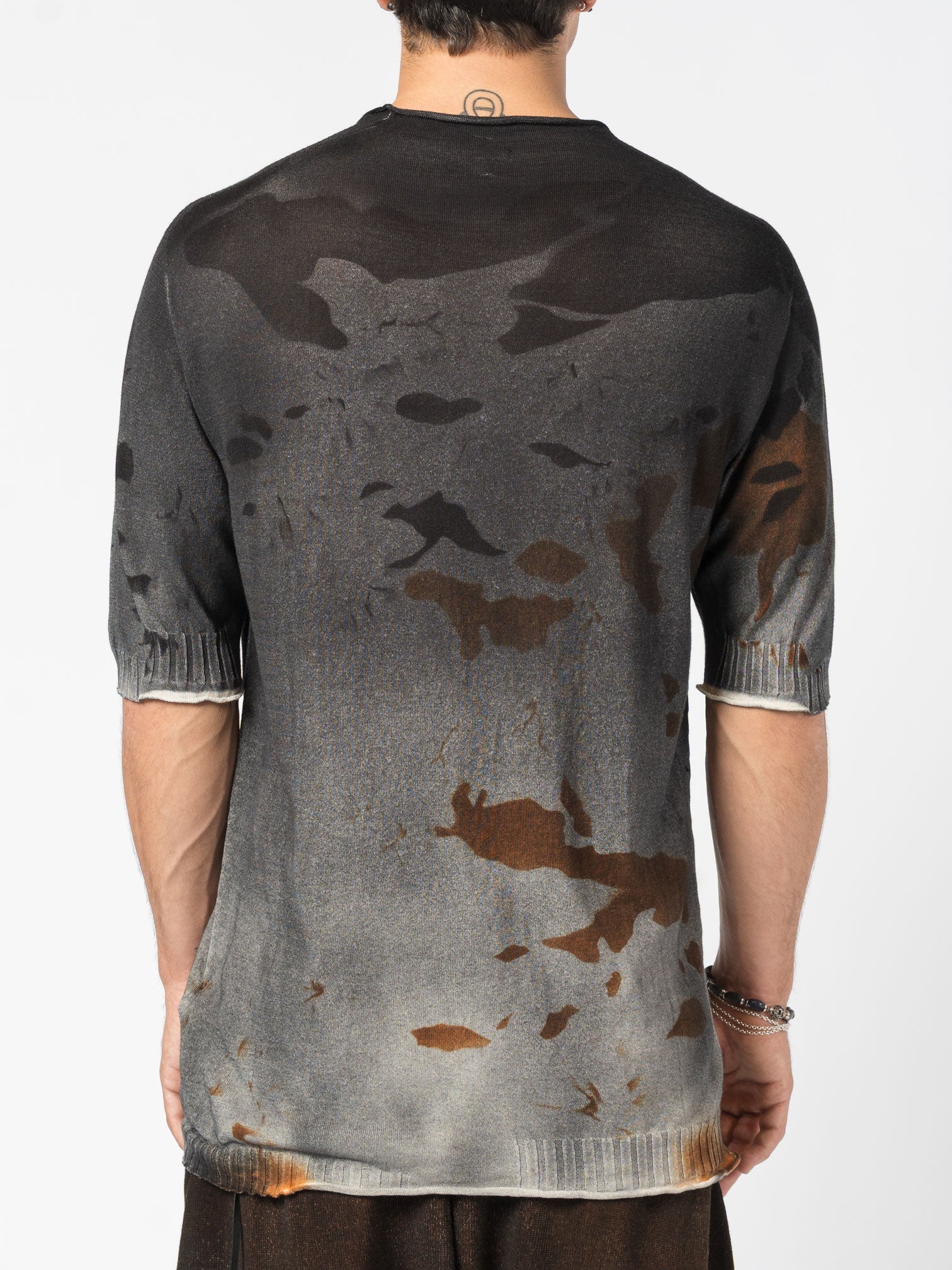 Crewneck Knit Tee with Abstract Dye - by MD75