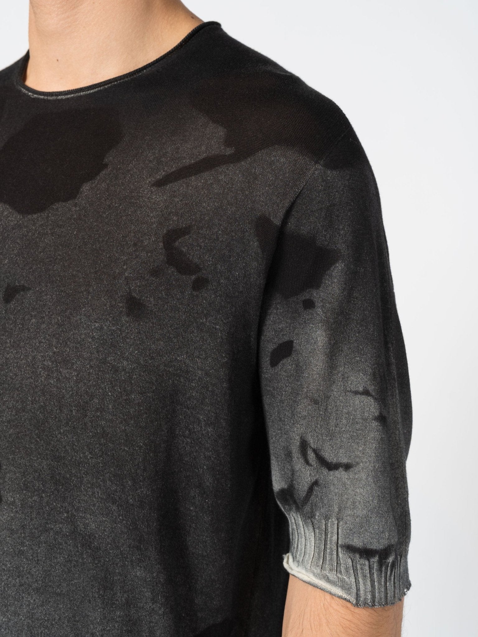 Crewneck Knit Tee with Abstract Dye - by MD75