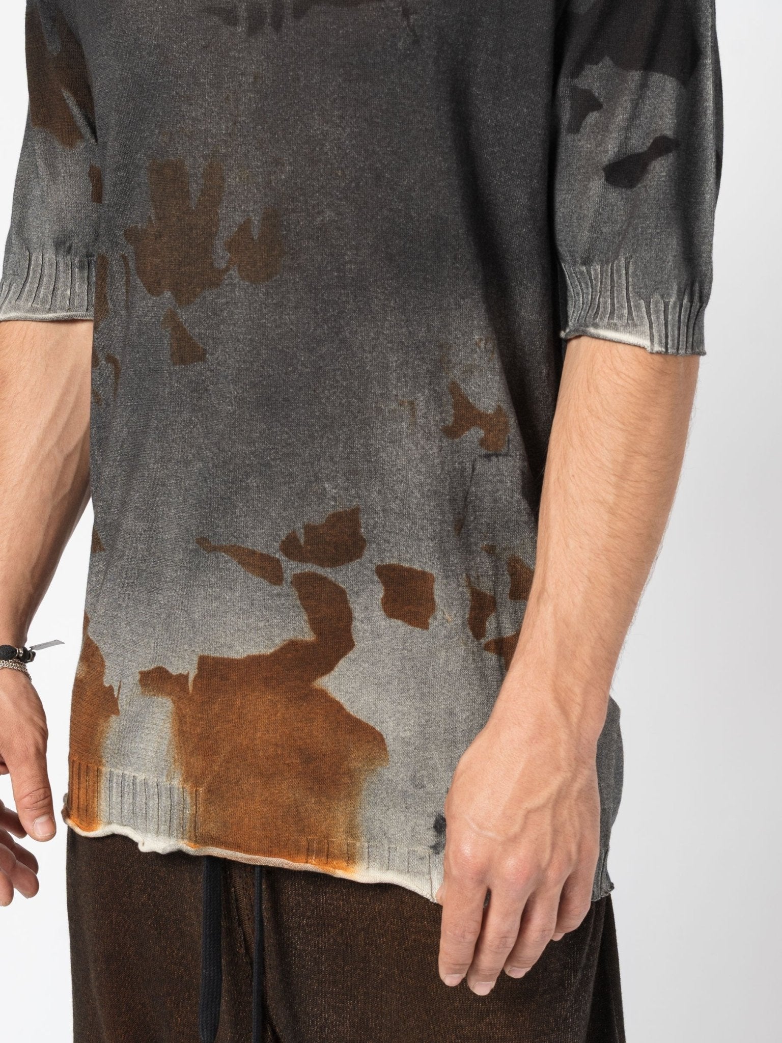 Crewneck Knit Tee with Abstract Dye - by MD75