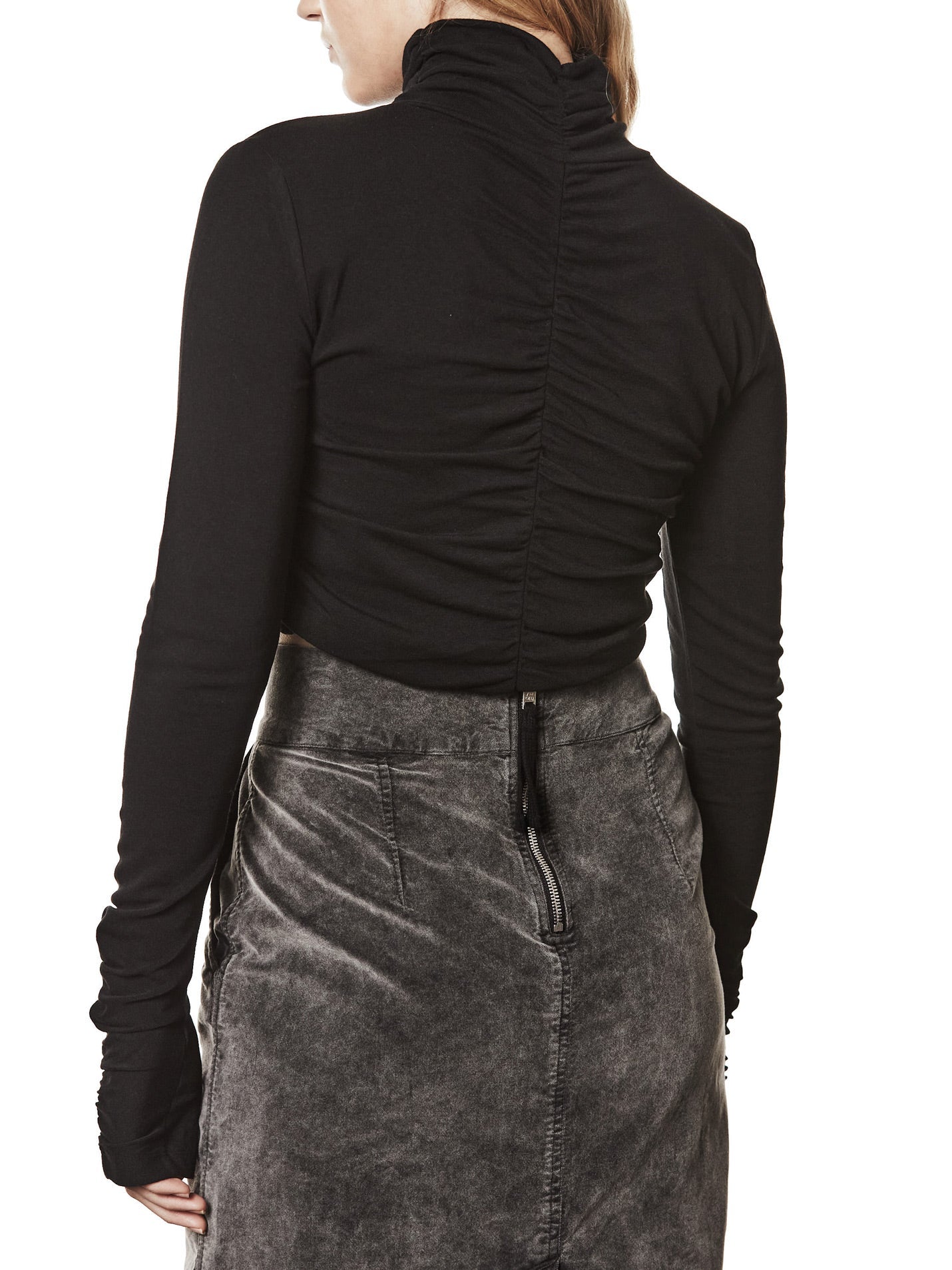 Cropped Roll Neck T-Shirt - by THOM KROM