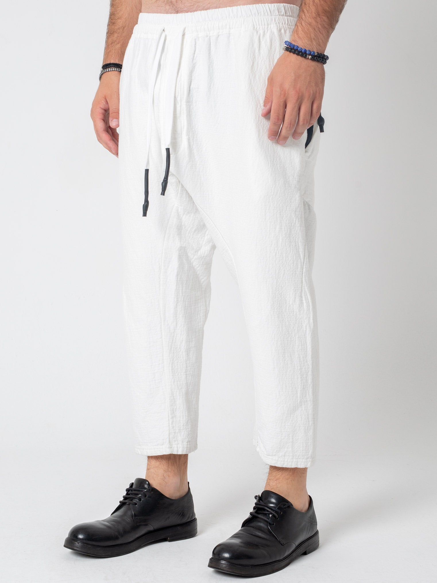 Cropped Textured Pants - by ISAAC SELLAM