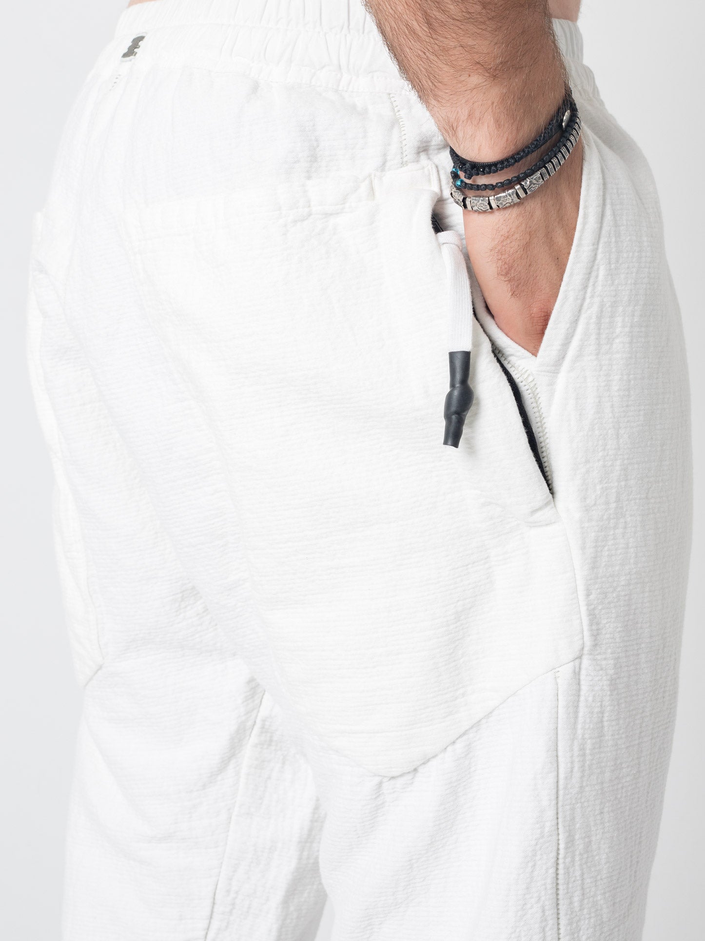 Cropped Textured Pants - by ISAAC SELLAM