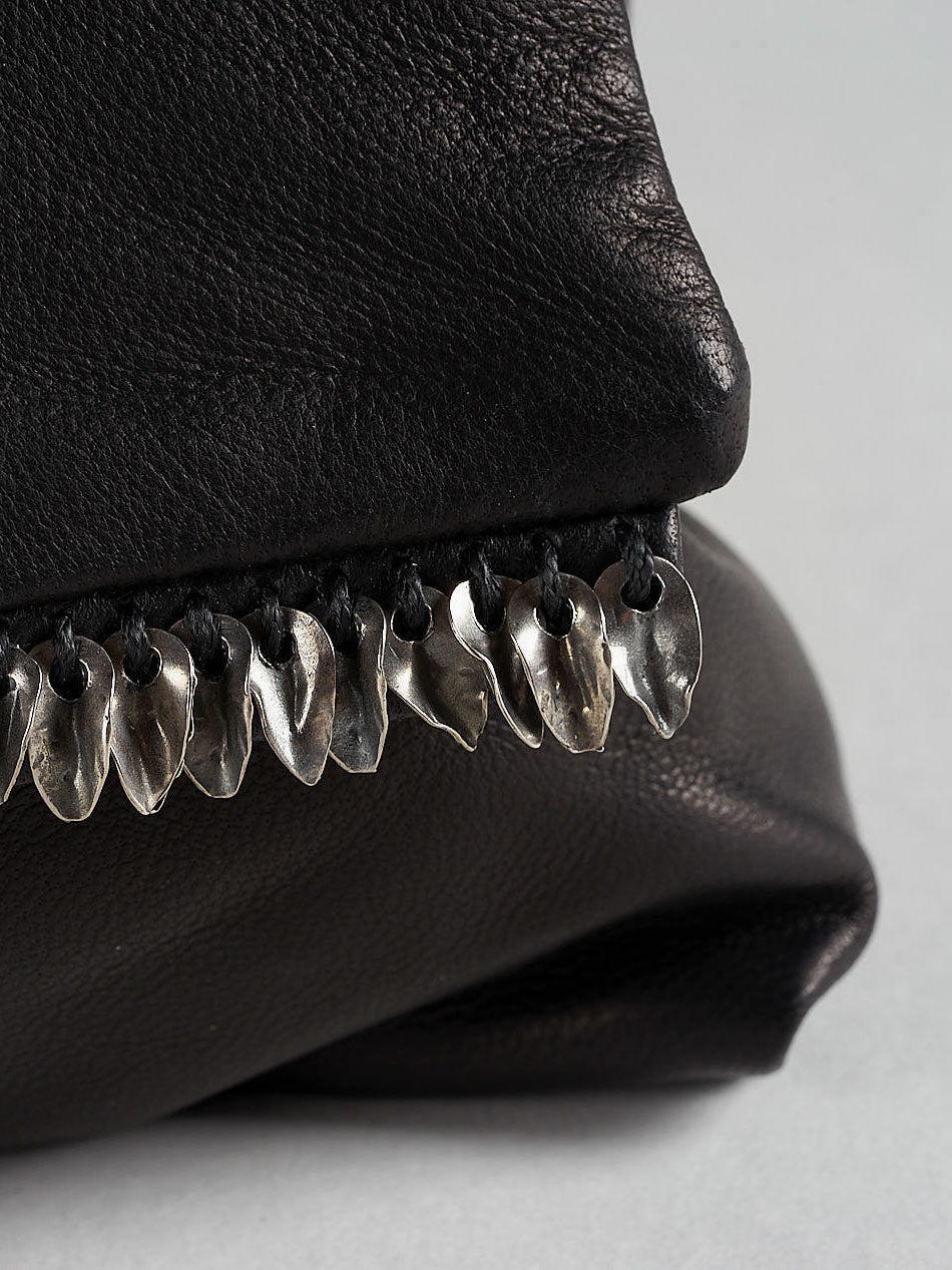 Crossbody Bag with Silver Leaf Detail - by DANIELE BASTA