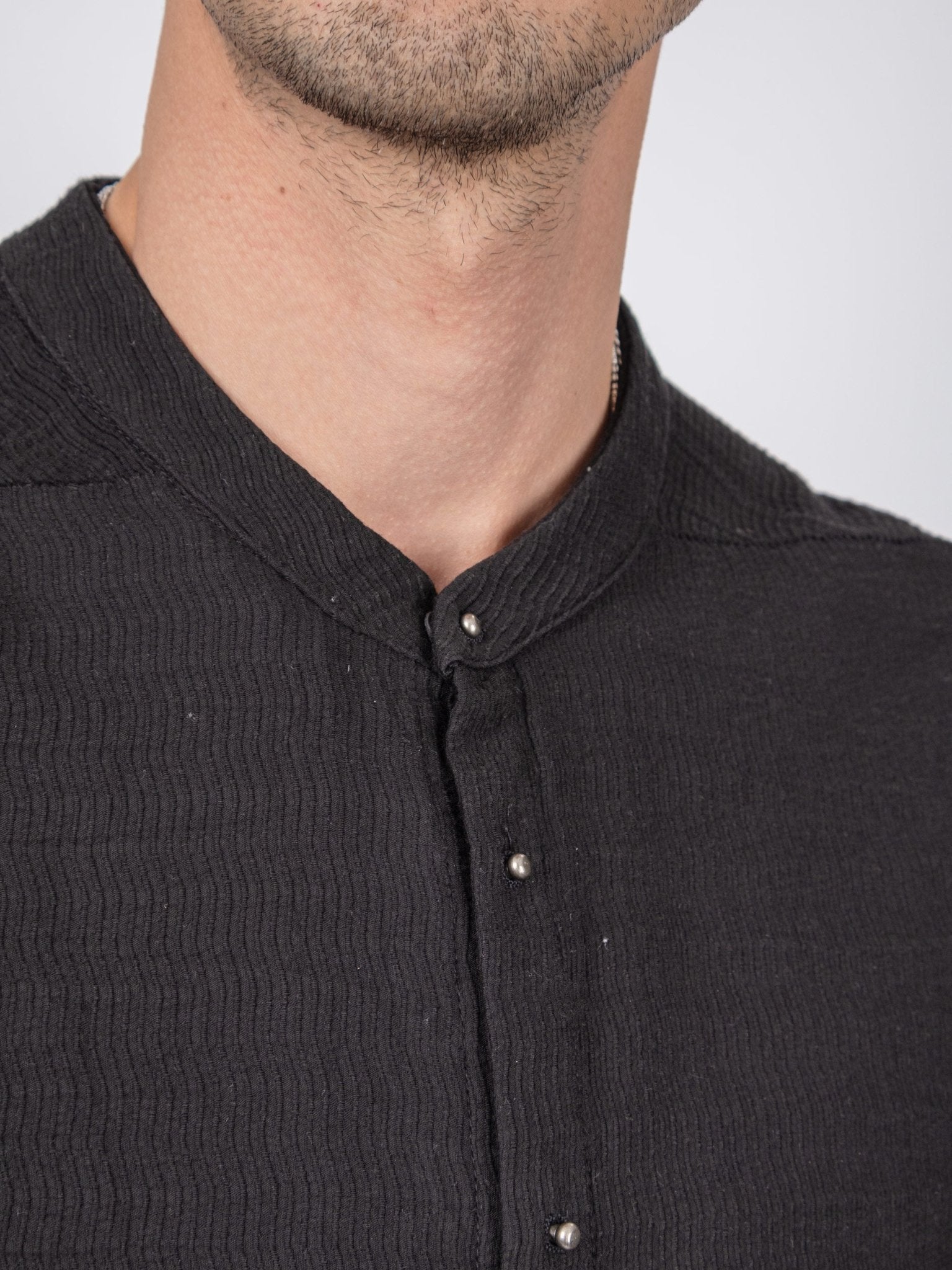 Dandy Micro Ondes Organic Cotton Overshirt — Black - by Isaac Sellam