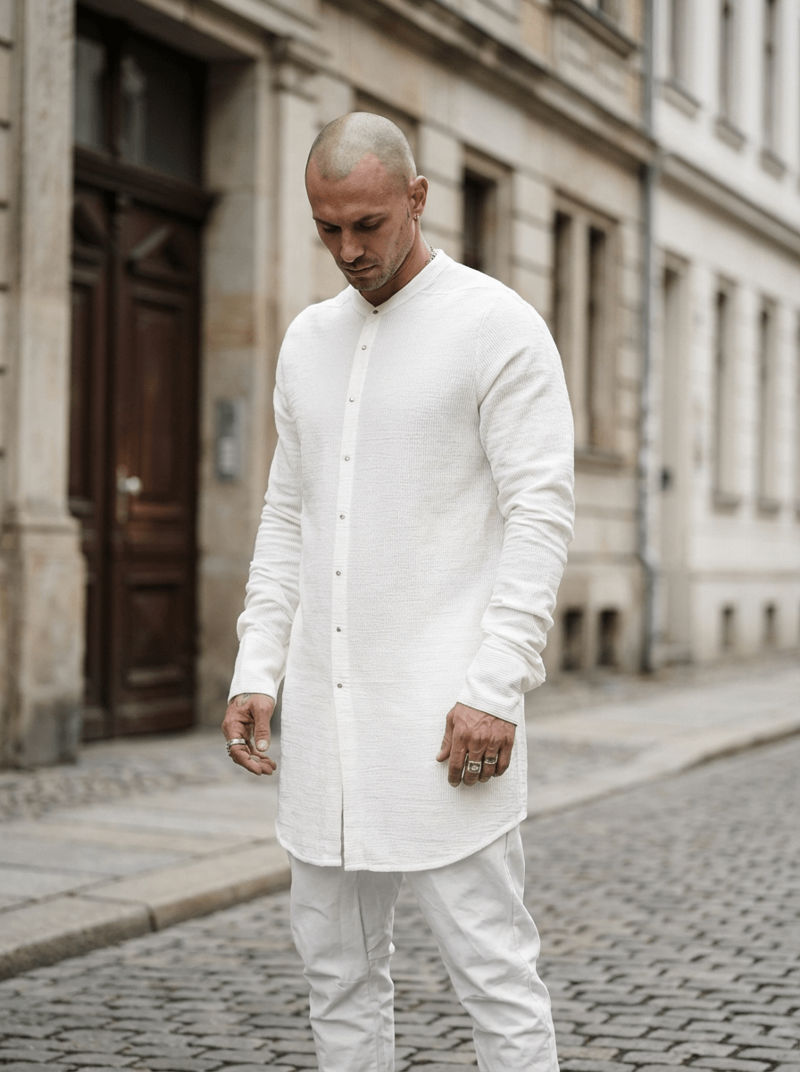 Dandy Micro Ondes Organic Cotton Overshirt — White - by Isaac Sellam