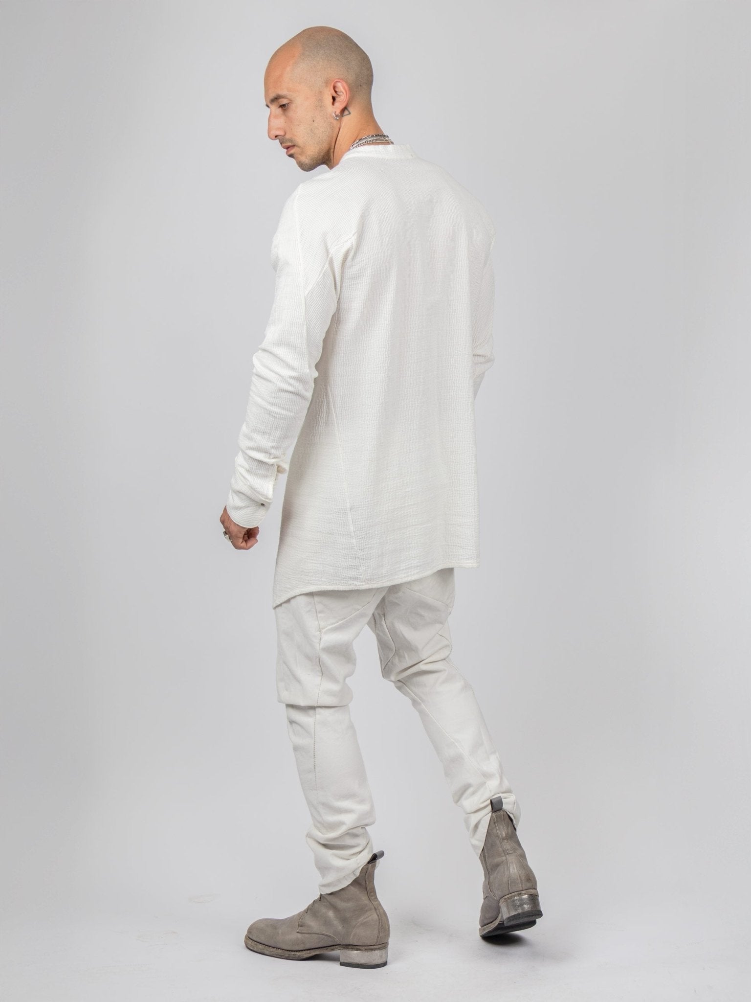Dandy Micro Ondes Organic Cotton Overshirt — White - by Isaac Sellam