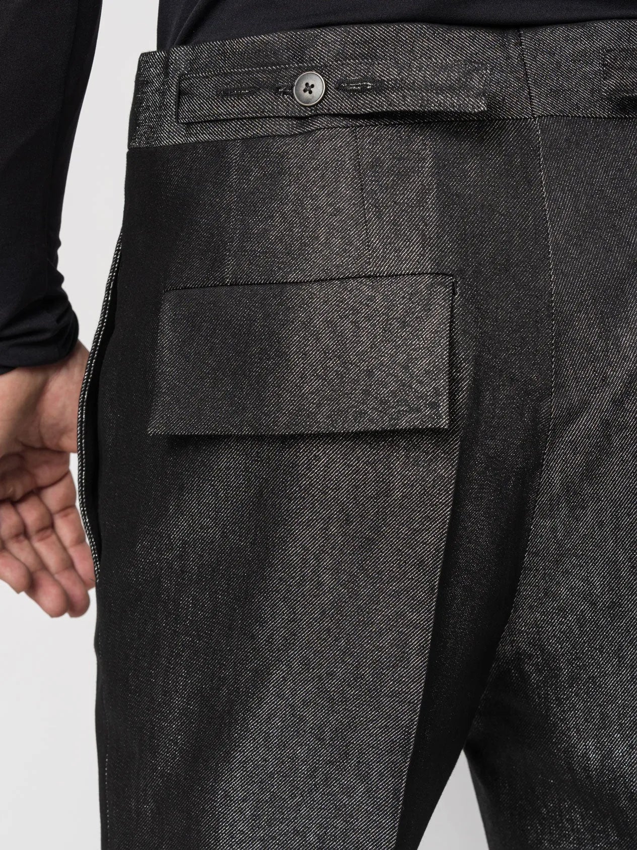 Denim Lamé Trousers - by SAPIO