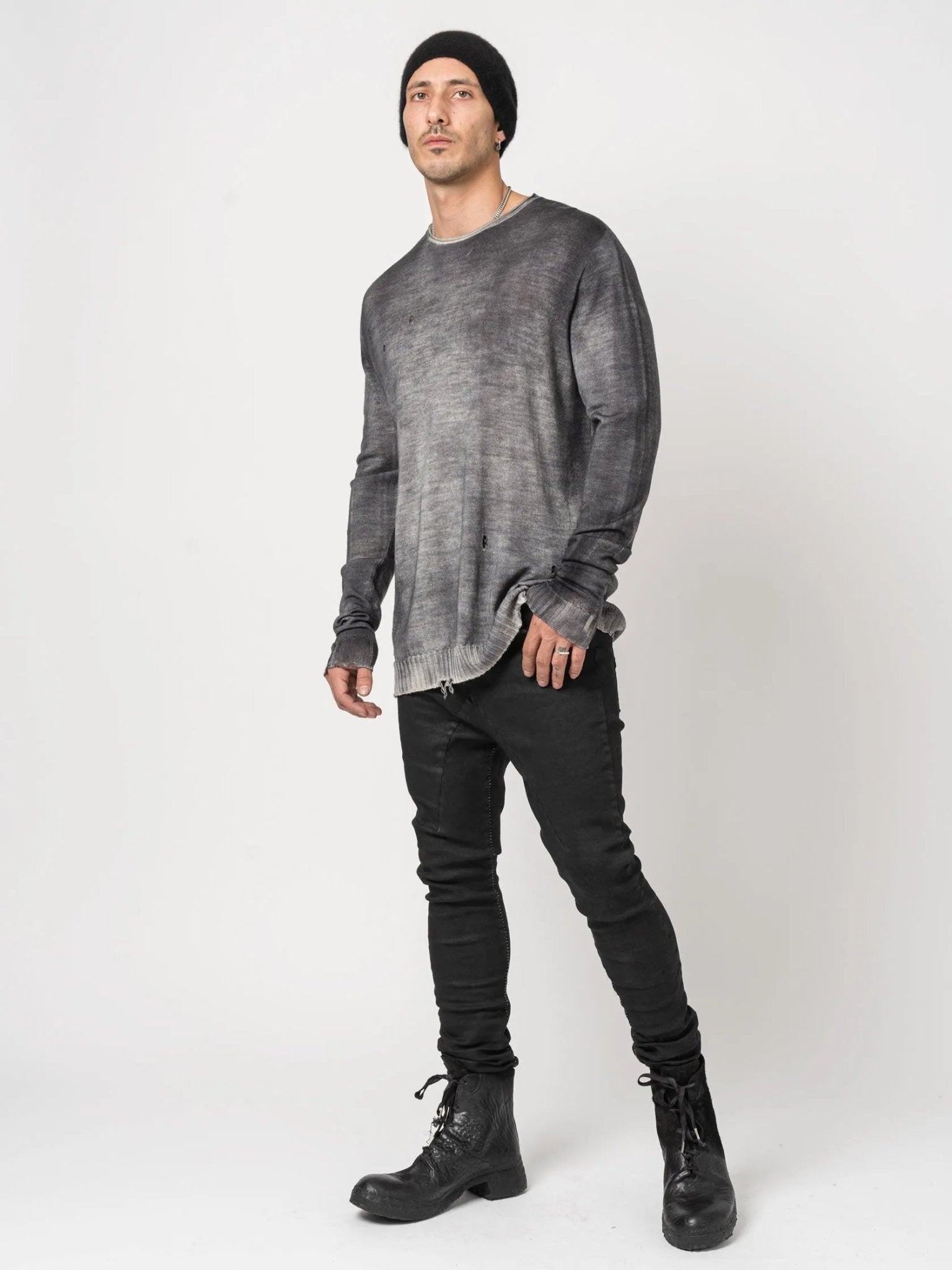Destroyed Thin Wool Sweater - by MD75
