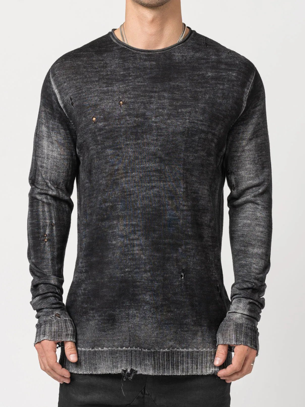 Destroyed Thin Wool Sweater - by MD75