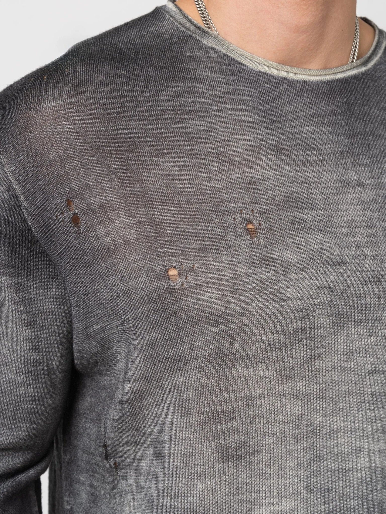 Destroyed Thin Wool Sweater - by MD75