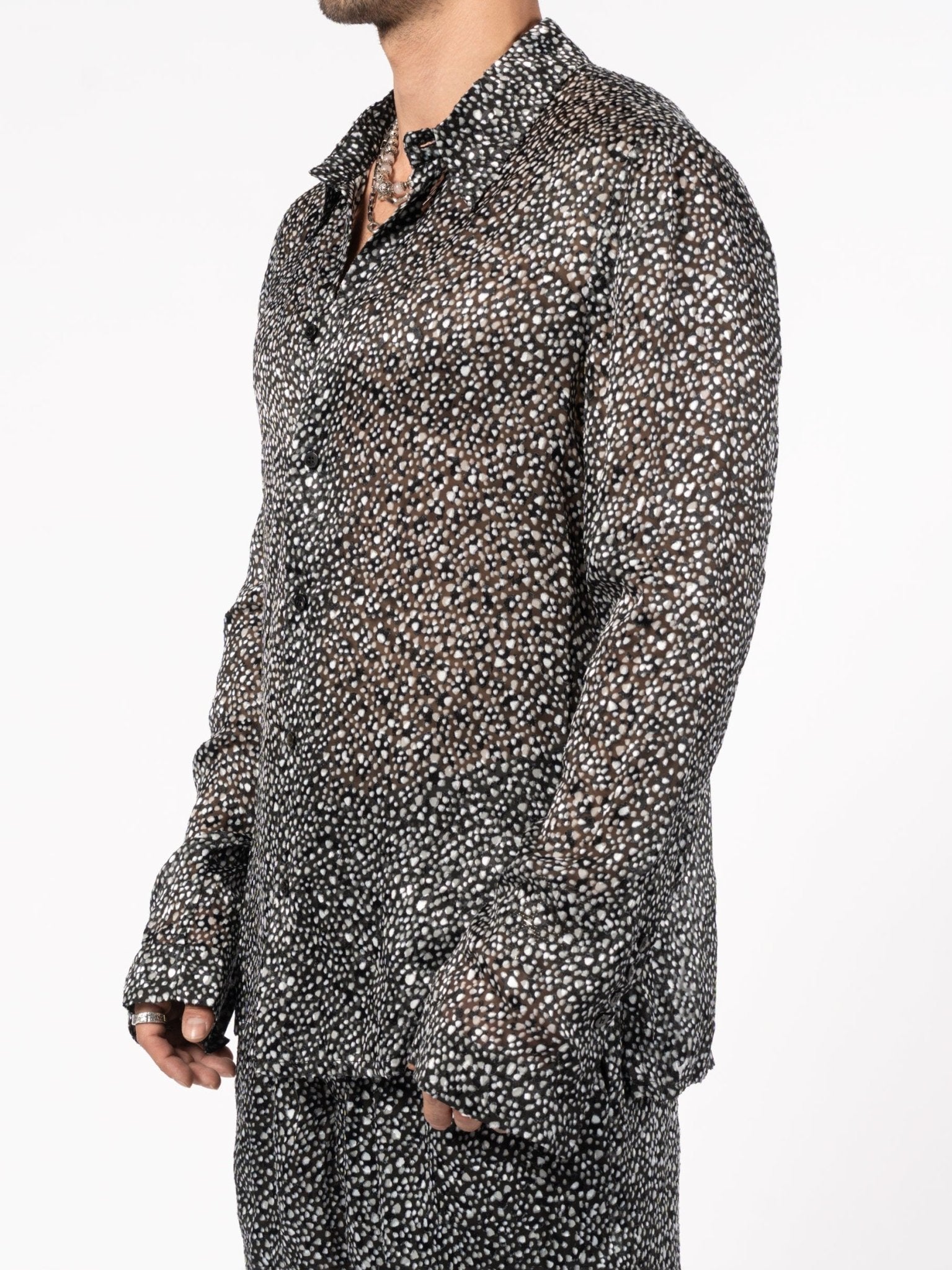 Devoré Lentigginoso Shirt - Italian semi-sheer tailoring by SAPIO