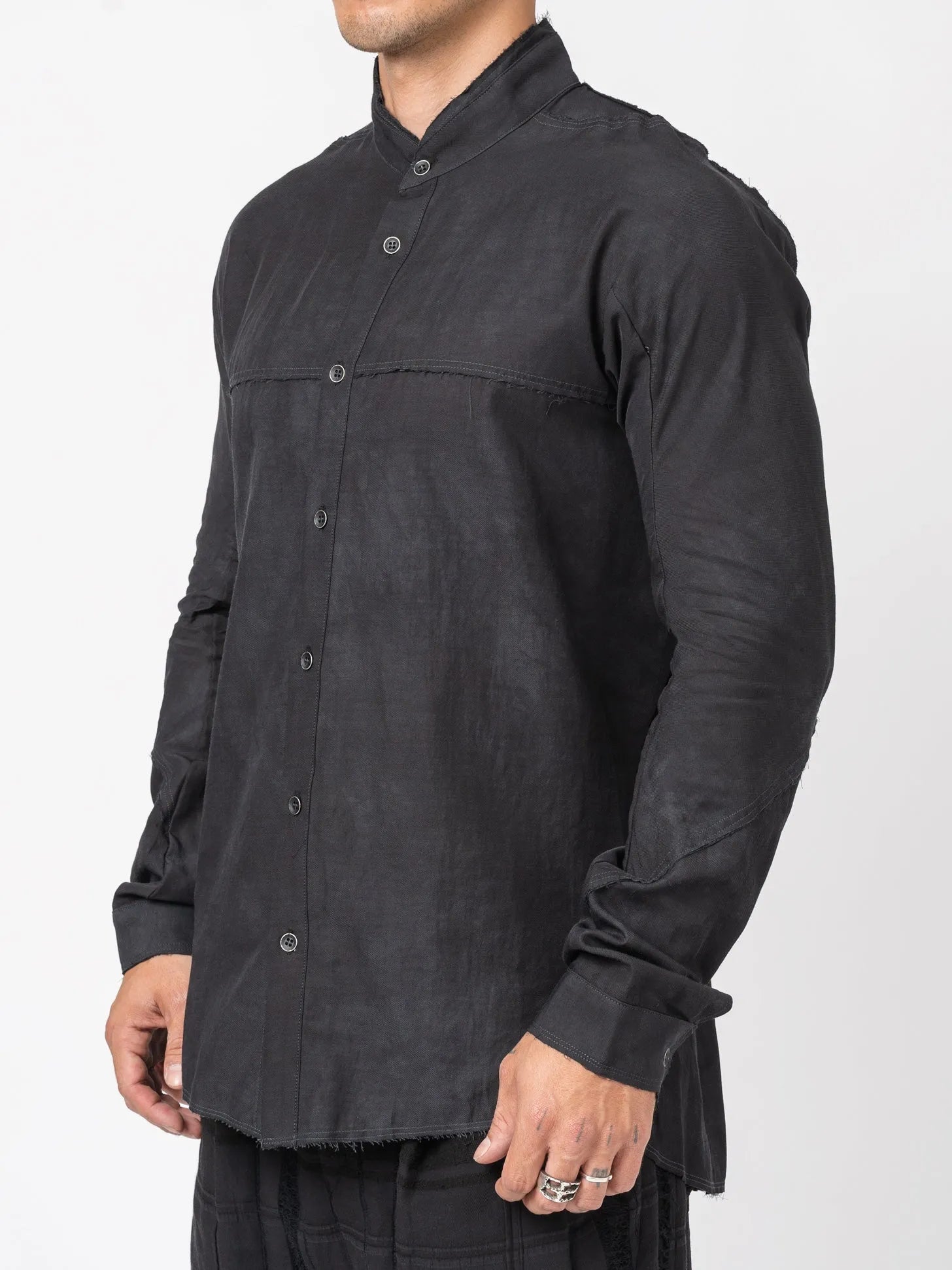 D.HYGEN Crack Random Stripe Jacquard Shirt - by D.HYGEN