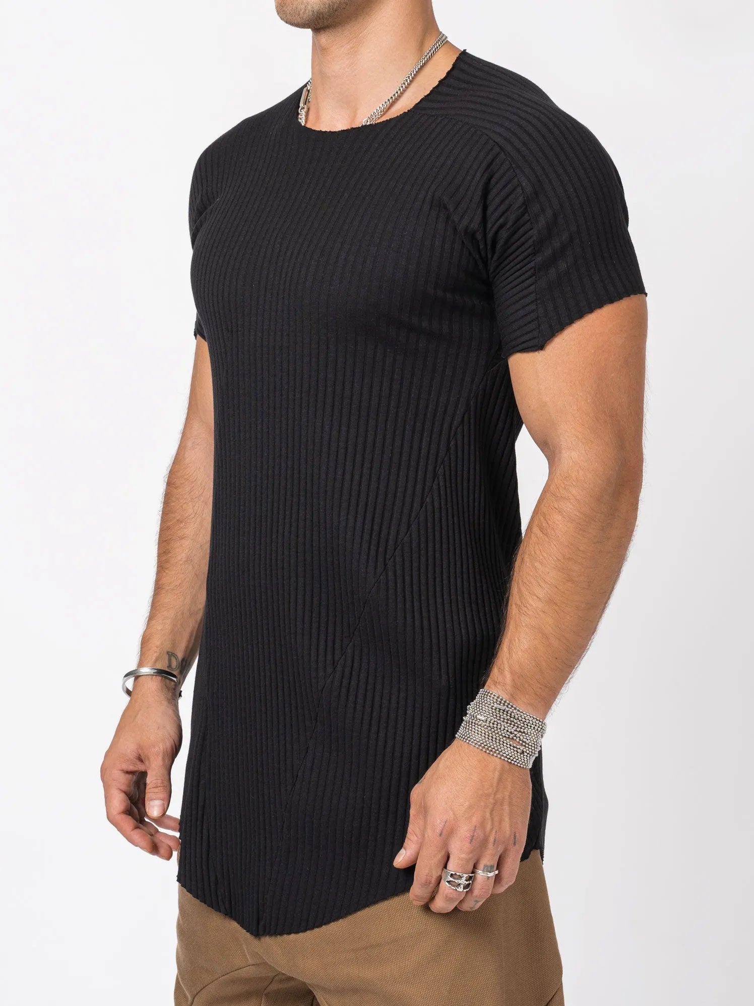 DIS - M - CT DISTORTION CURVED T - SHIRT - by LEON EMANUEL BLANCK