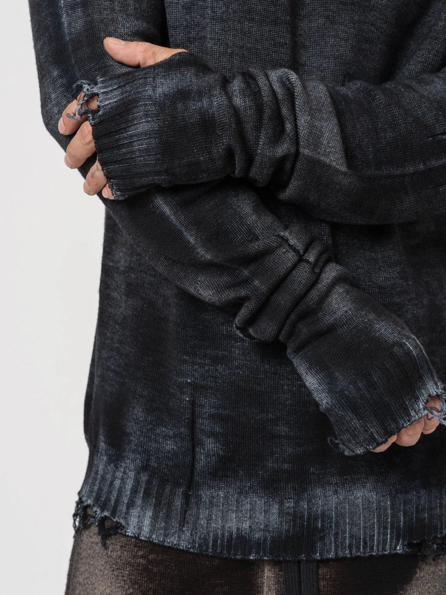 Distressed Medium Wool Sweater - by MD75