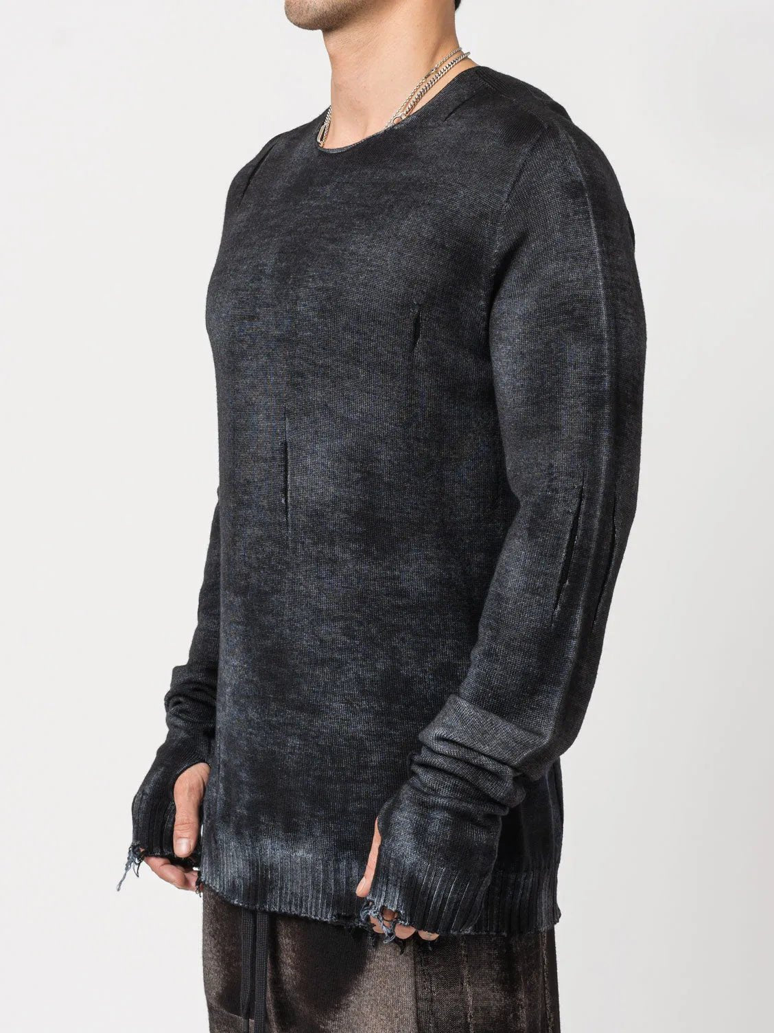 Distressed Medium Wool Sweater - by MD75