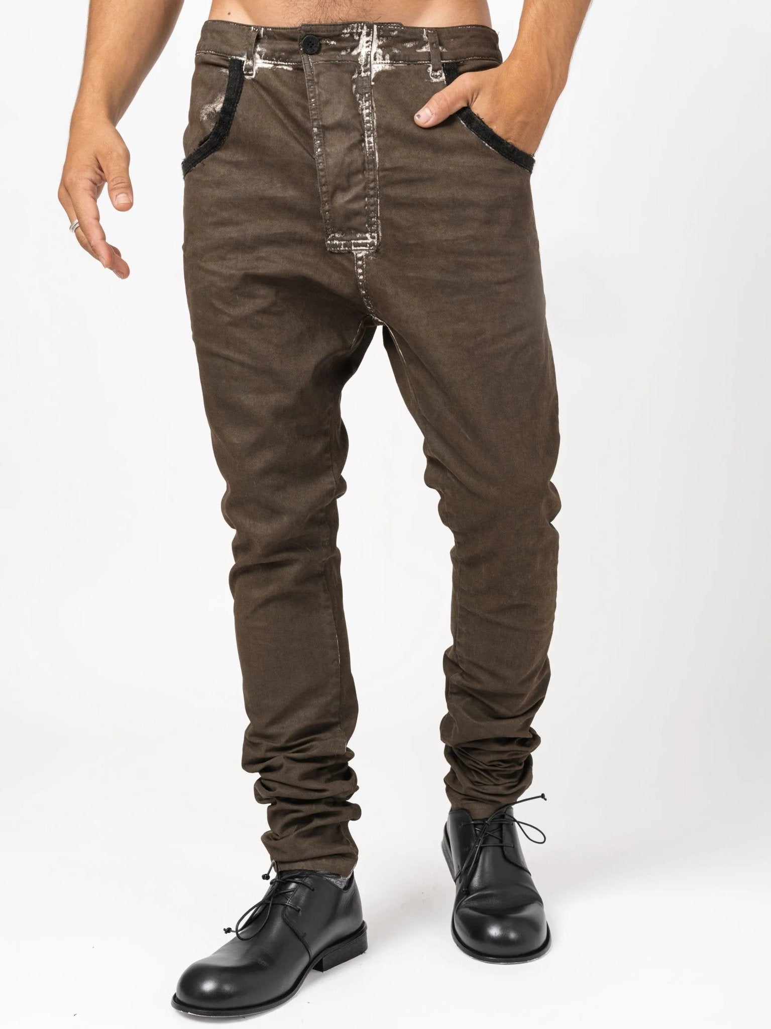 Distressed Slim Fit Pants - by NOSTRA SANTISSIMA
