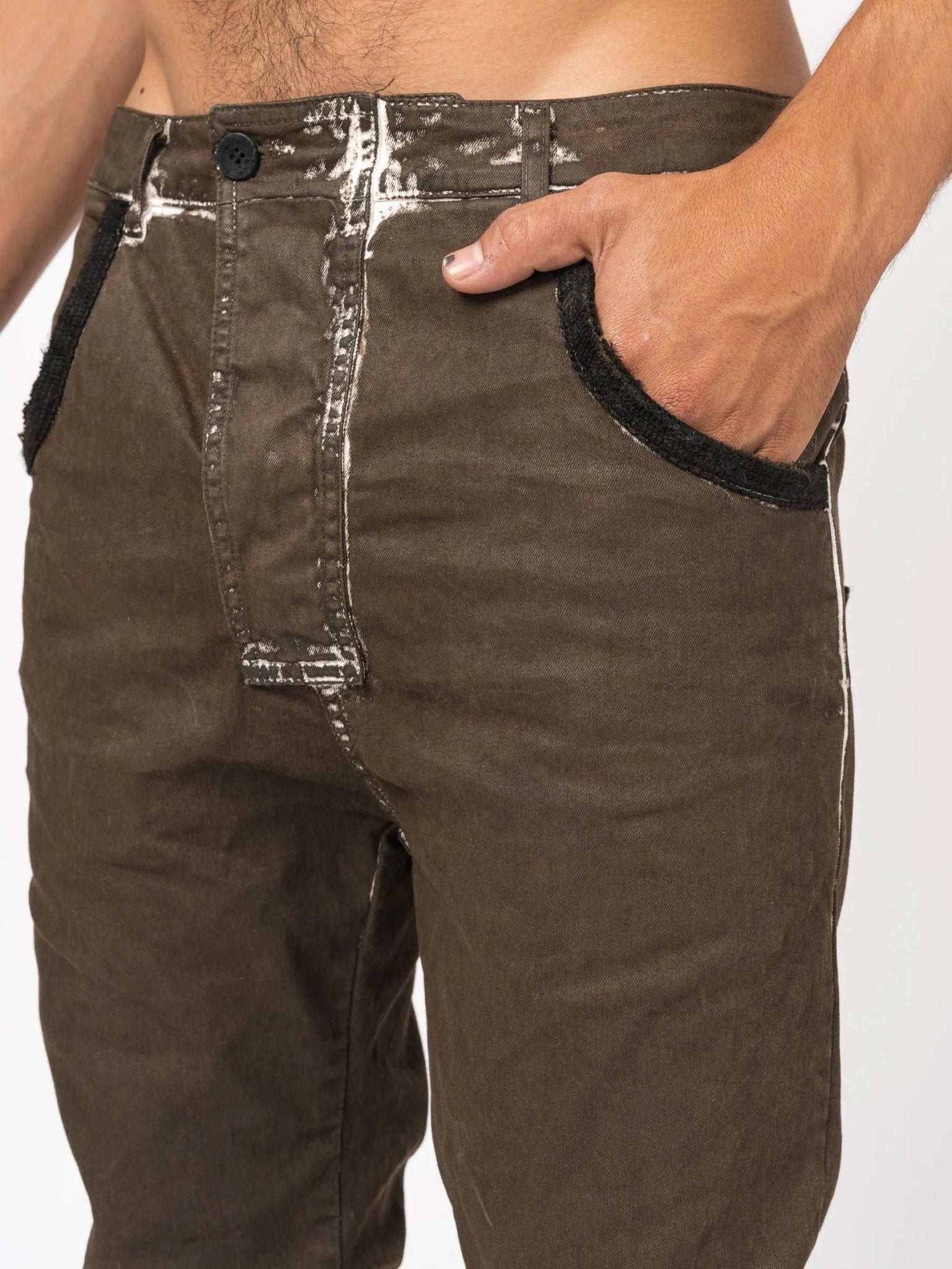 Distressed Slim Fit Pants - by NOSTRA SANTISSIMA