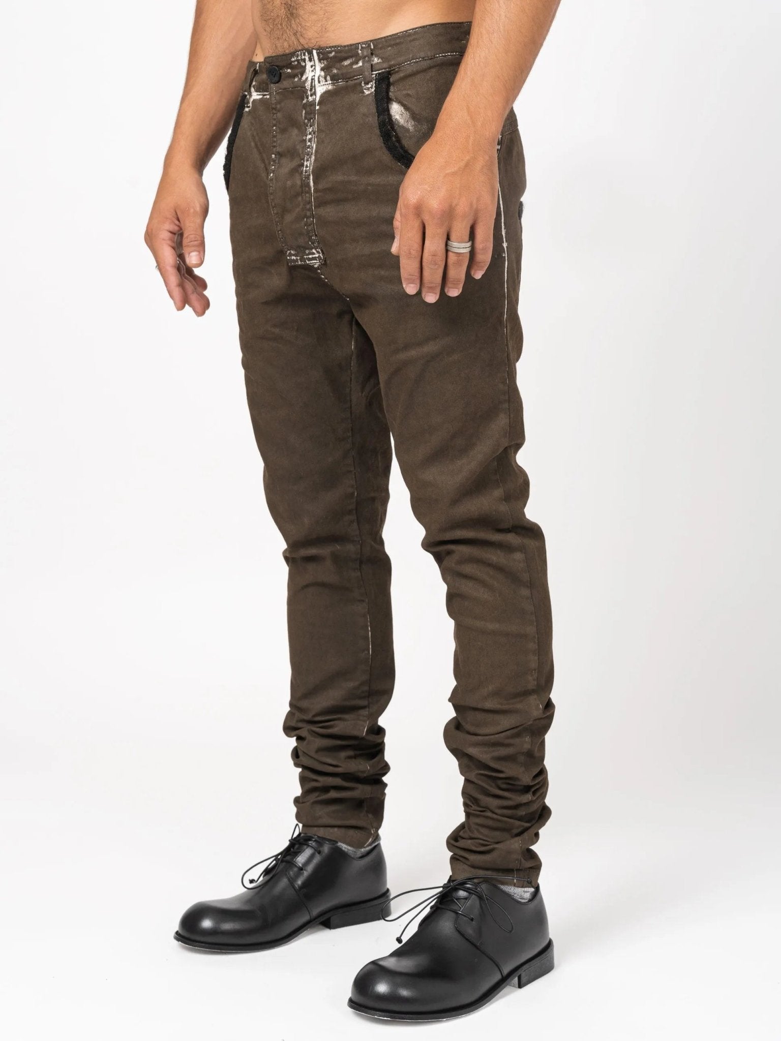 Distressed Slim Fit Pants - by NOSTRA SANTISSIMA