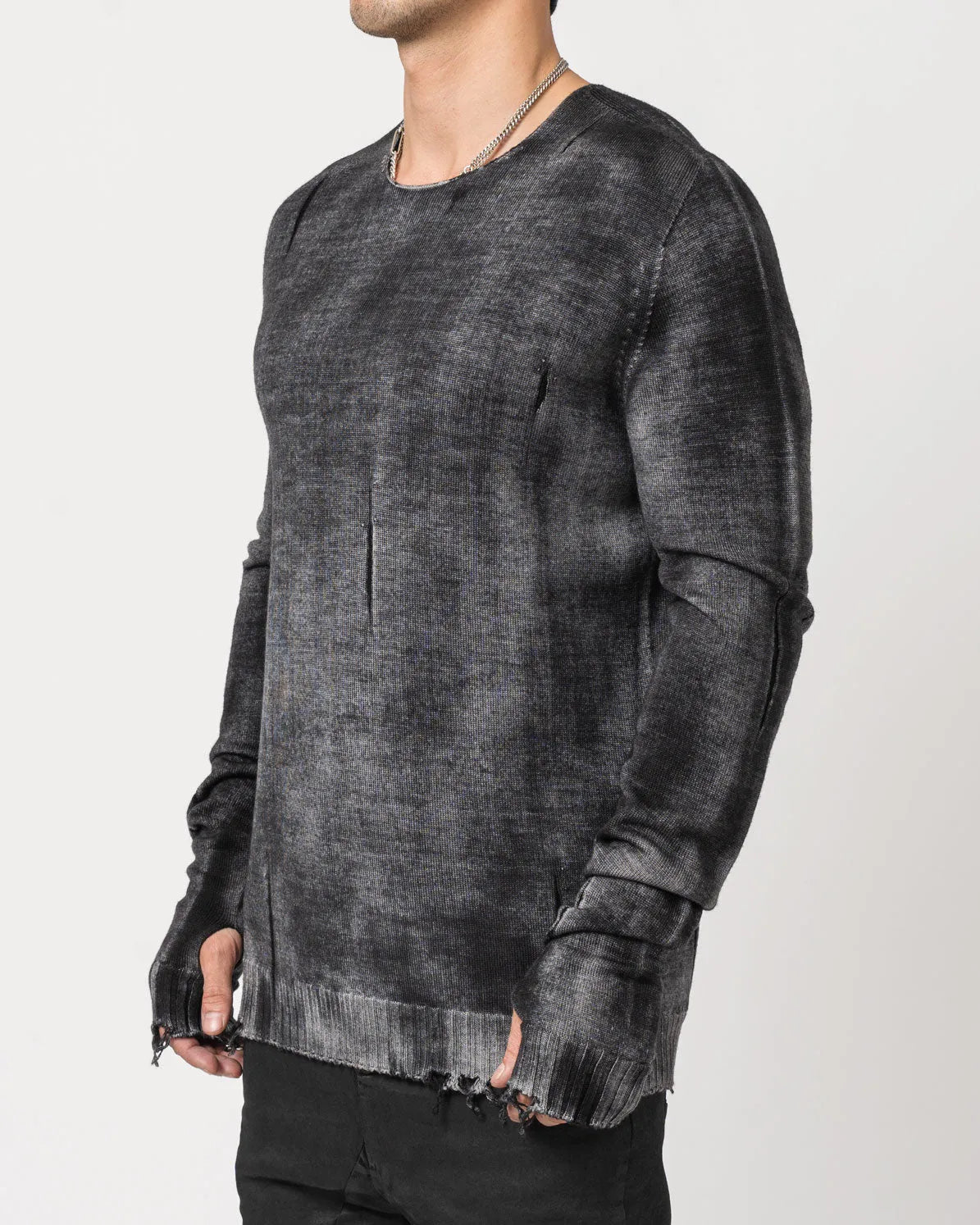 Distressed Wool Sweater - by MD75