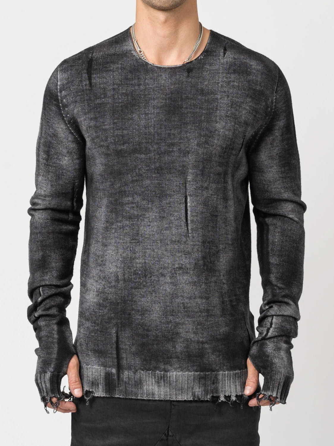 Distressed Wool Sweater - by MD75
