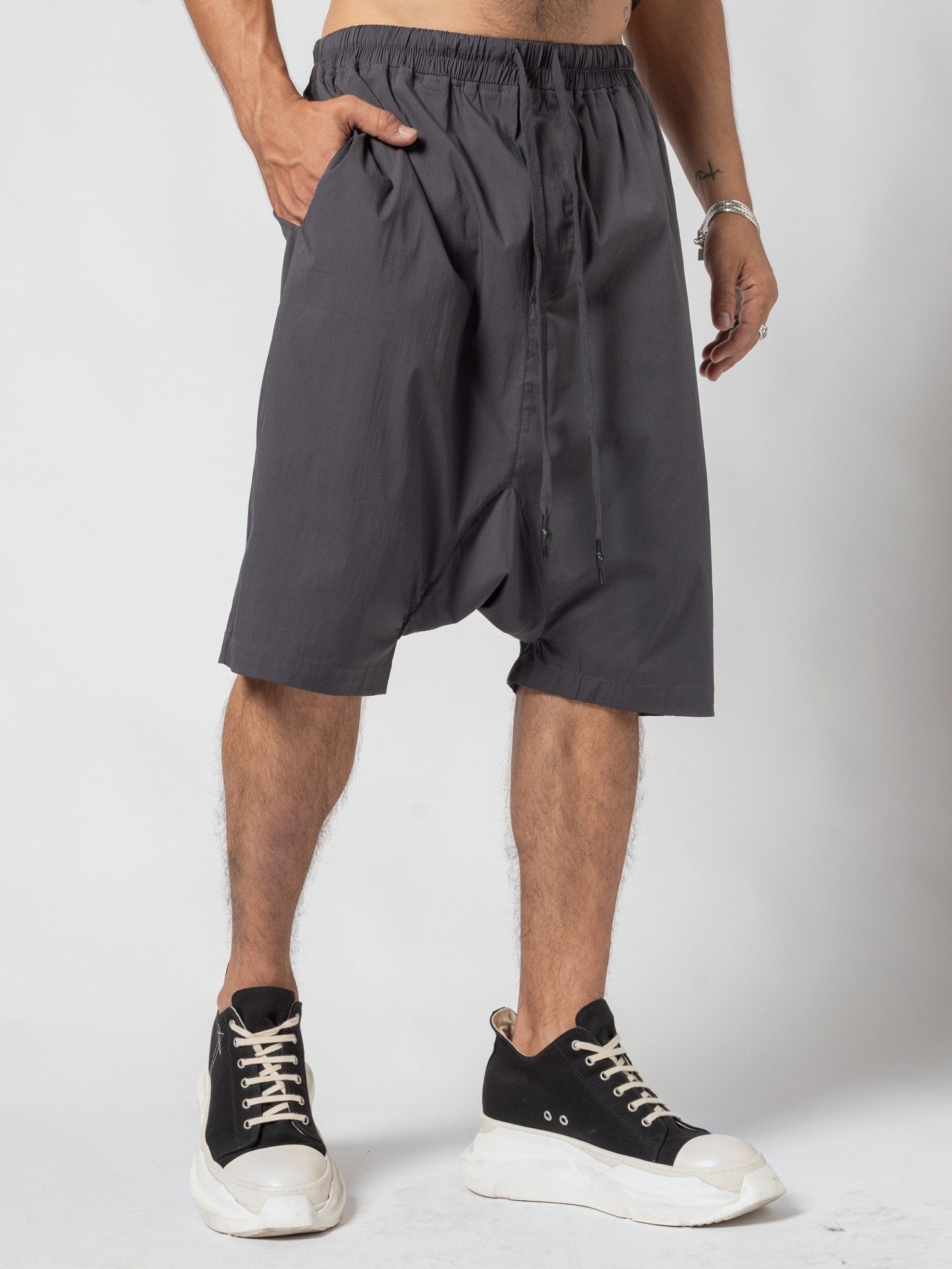 Drop-Crotch Cotton Shorts - by AITO