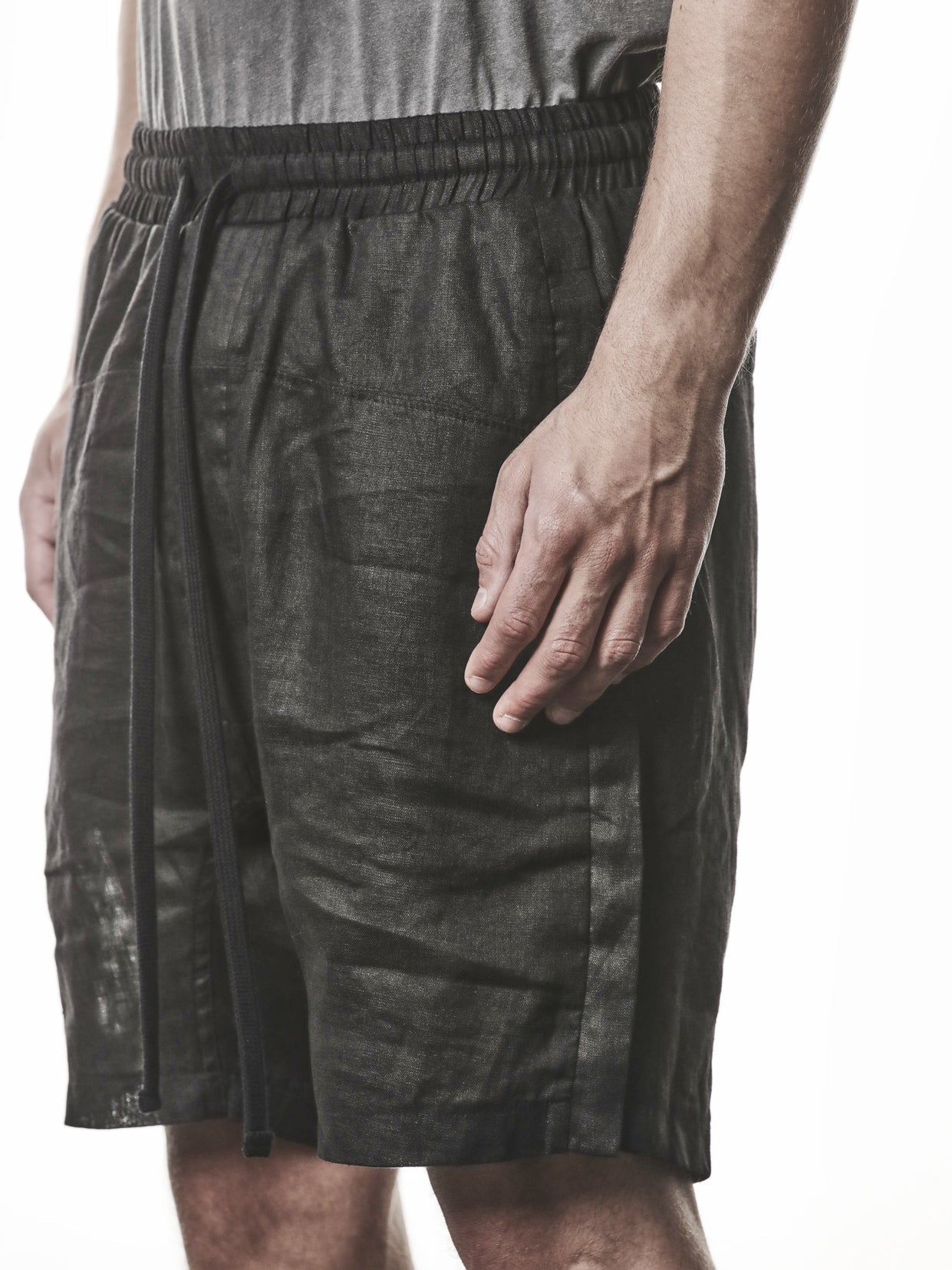 Drop Crotch Linen Shorts - by THOM KROM