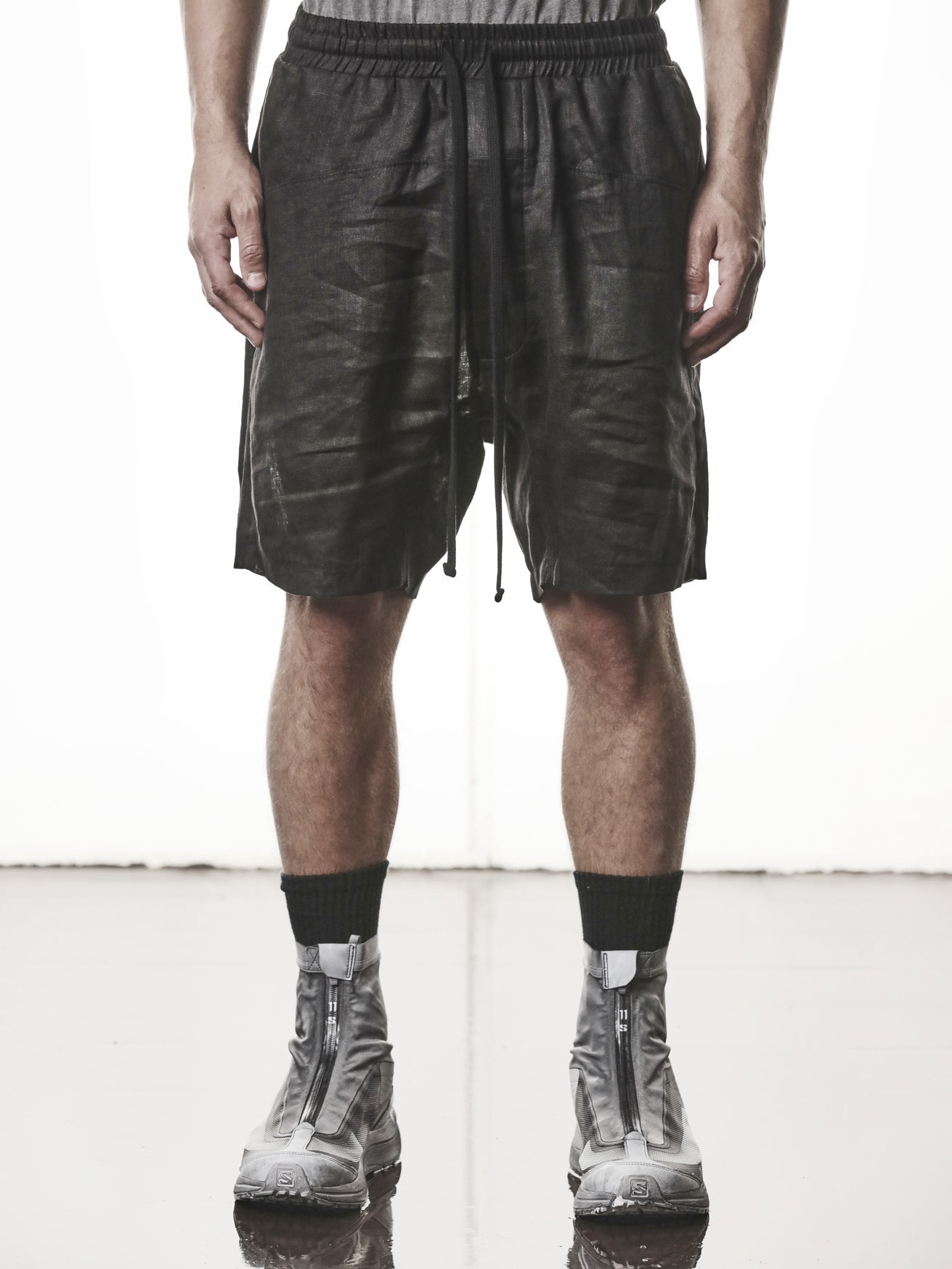 Drop Crotch Linen Shorts - by THOM KROM