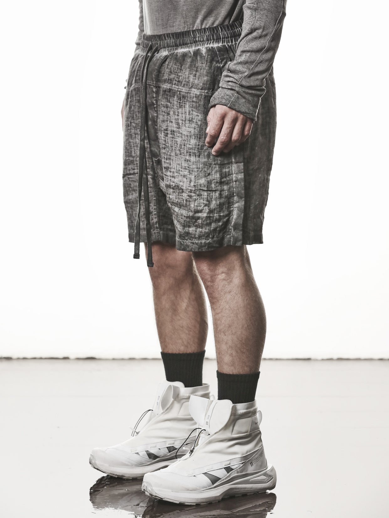 Drop Crotch Linen Shorts - by THOM KROM