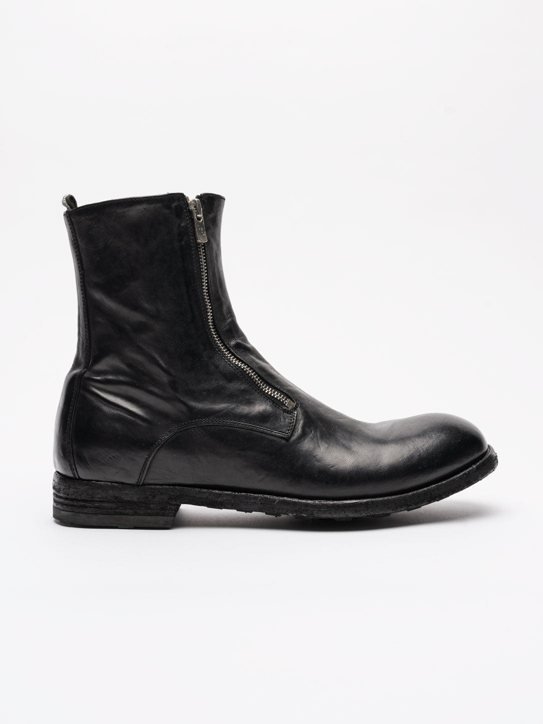 Dual zip Leather Boots - by OFFICINE CREATIVE
