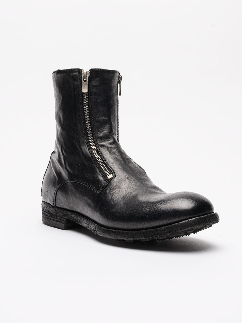 Dual zip Leather Boots - by OFFICINE CREATIVE