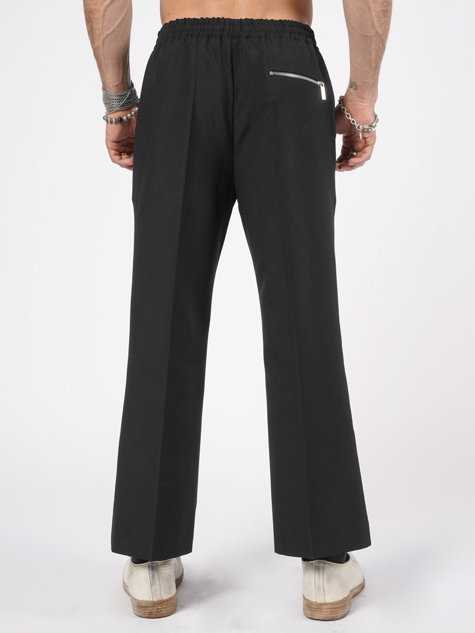 Elastic Waist Wool - Mohair Trousers - by SAPIO