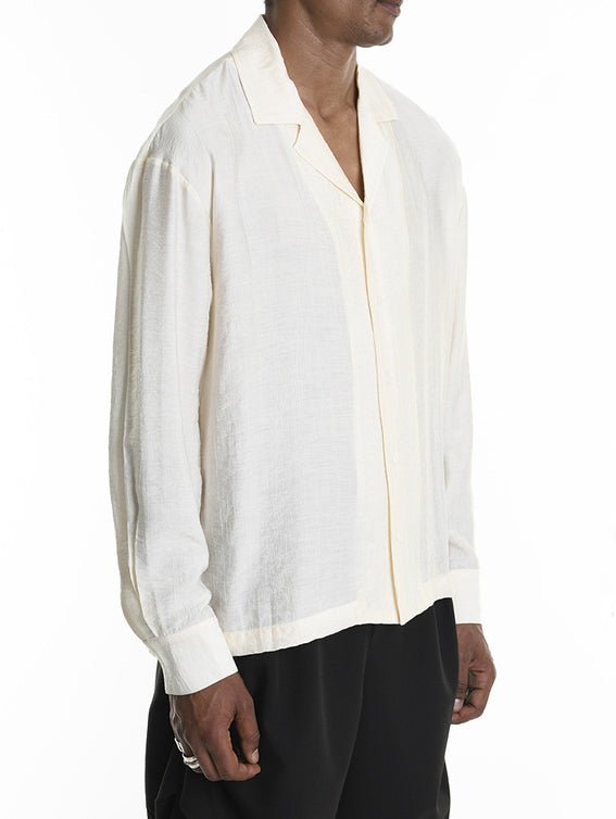 Embossed Rayon Open - Collar Shirt - by LA HAINE INSIDE US
