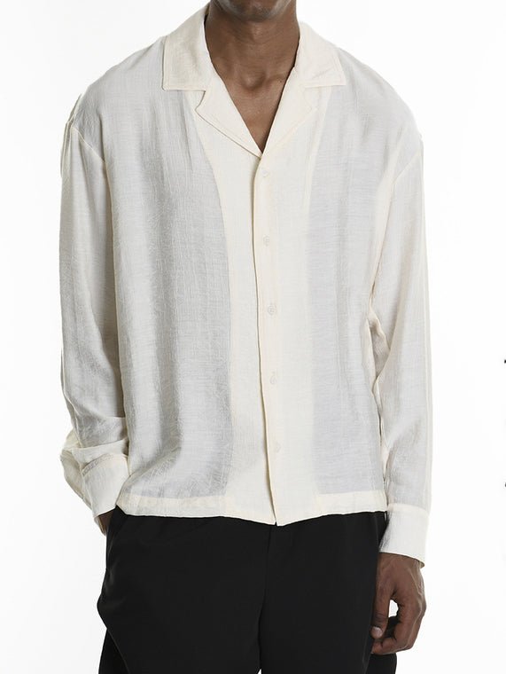 Embossed Rayon Open - Collar Shirt - by LA HAINE INSIDE US
