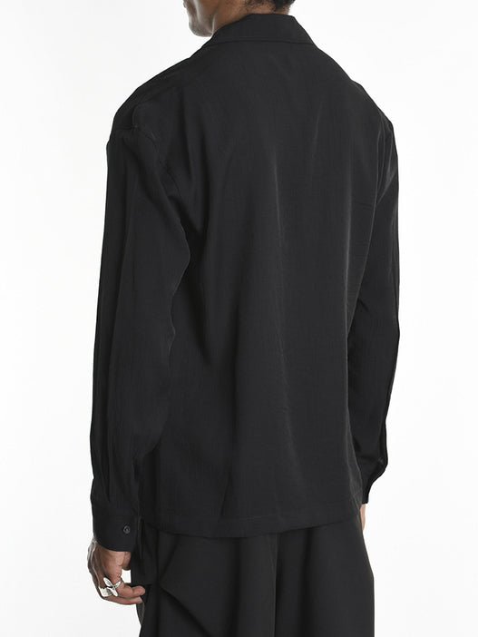 Embossed Rayon Open - Collar Shirt - by LA HAINE INSIDE US