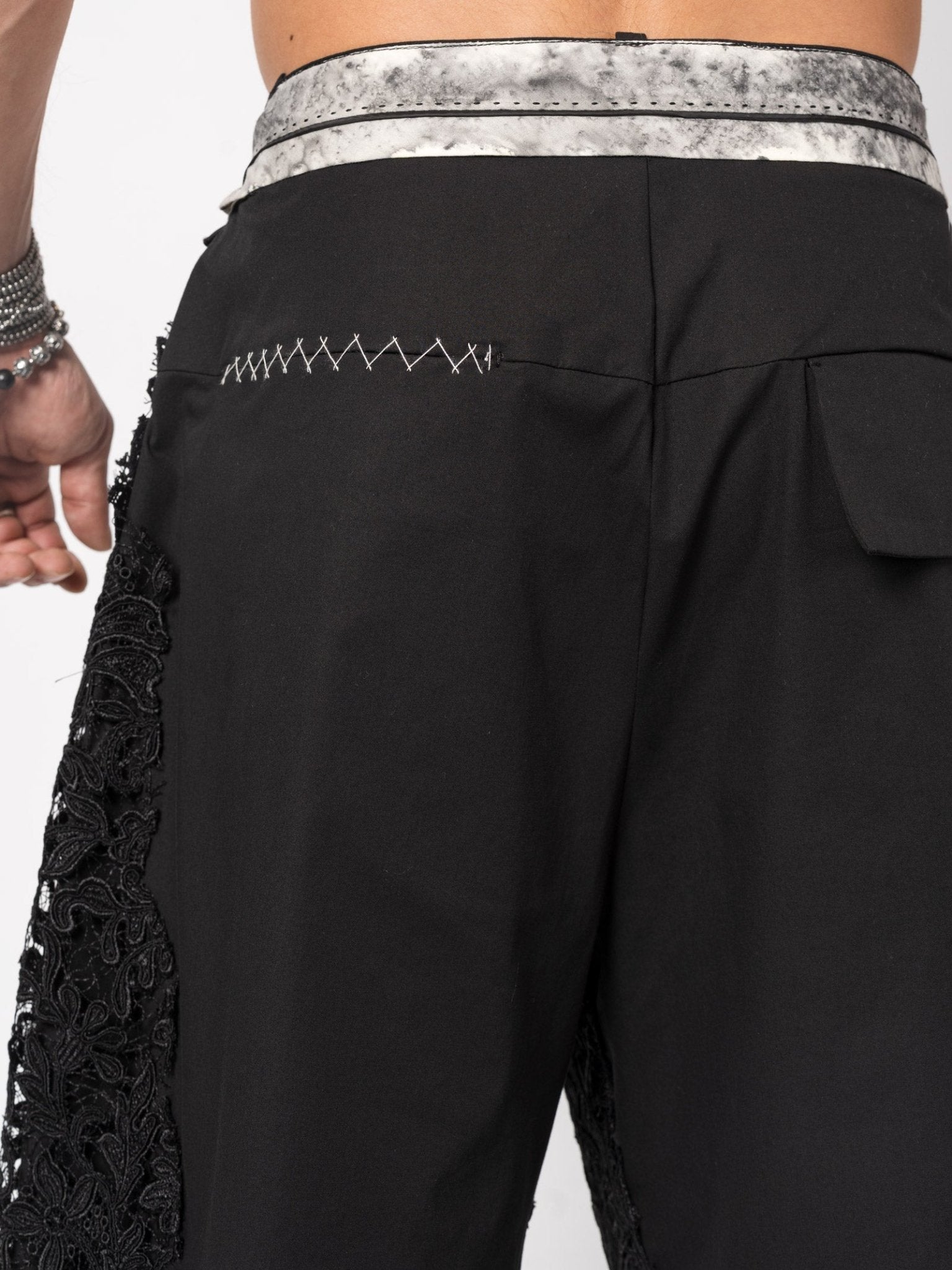 Embroidered Lace Panel Shorts - by GIOVANNI CAVAGNA