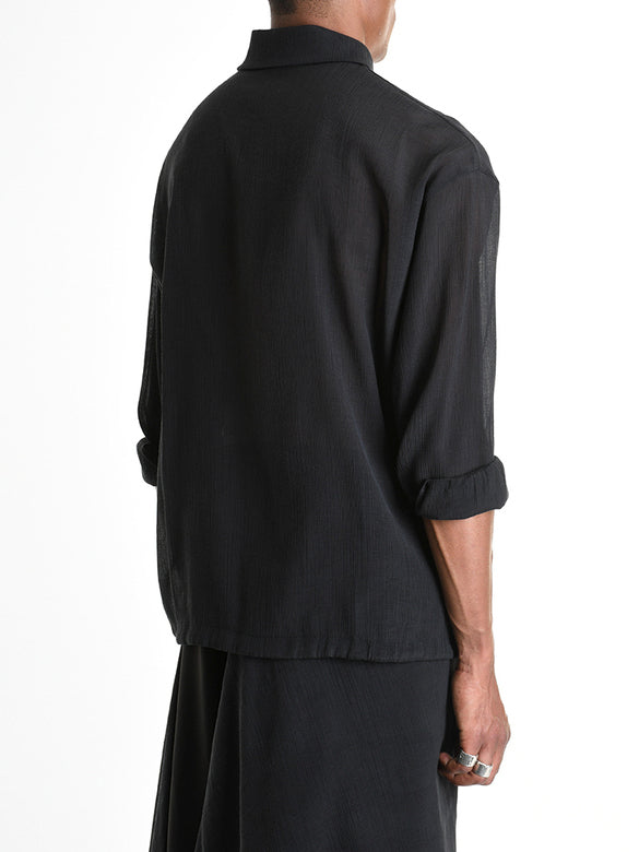 Drawstring Hem Oversized Shirt