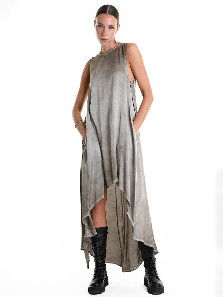 Viscose Satin Asymmetrical Dress