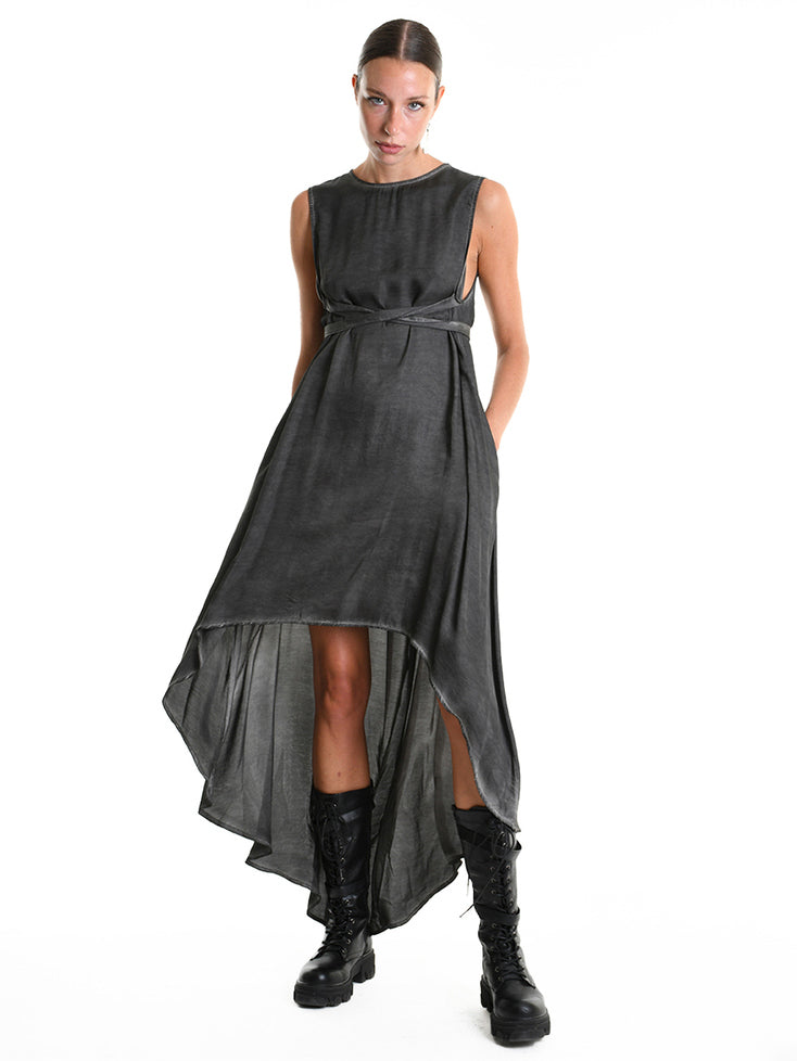 Viscose Satin Asymmetrical Dress
