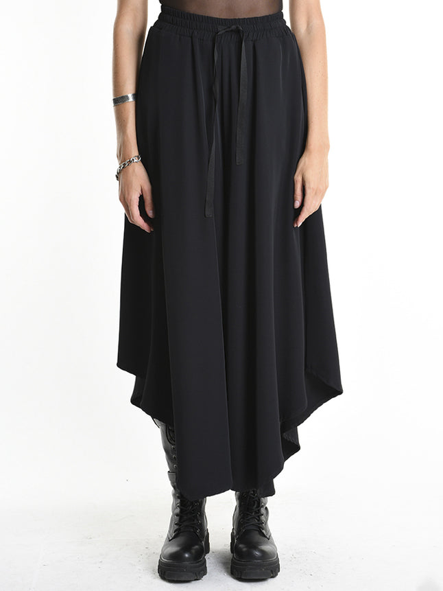 Asymmetric Trousers with Drawstring