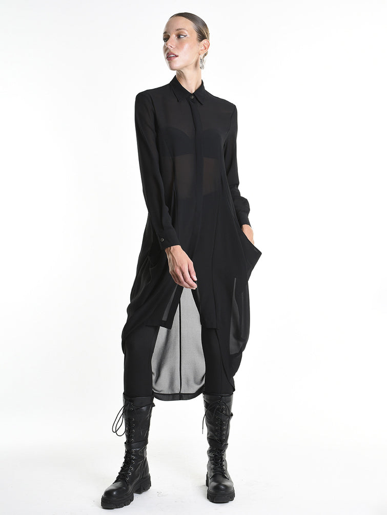 Shirt Dress with Oversized Pockets